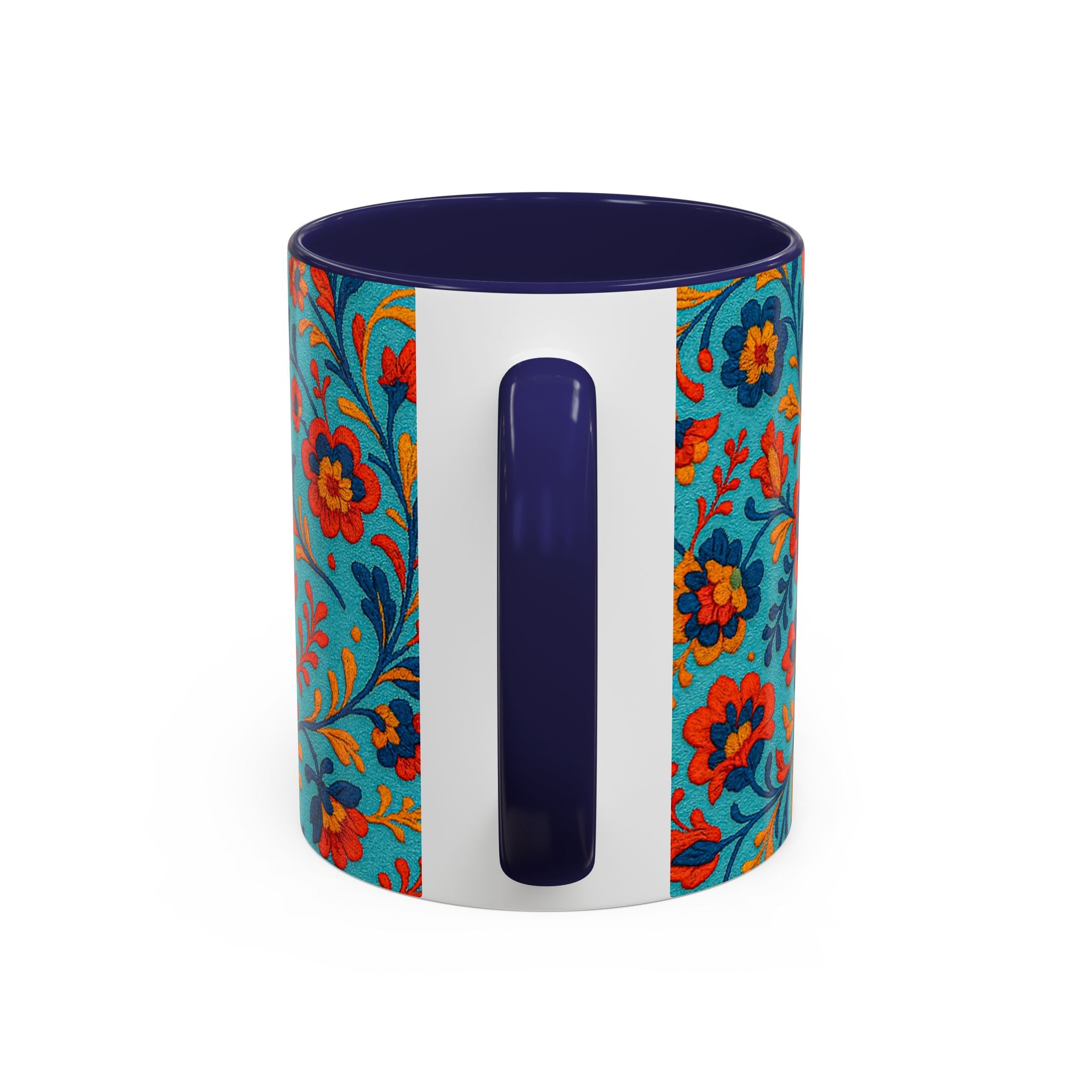 Vibrant Floral Accent Coffee Mug for Home, Office, Gifts, Mother's Day, Tea Lovers, Colorful Drinkware