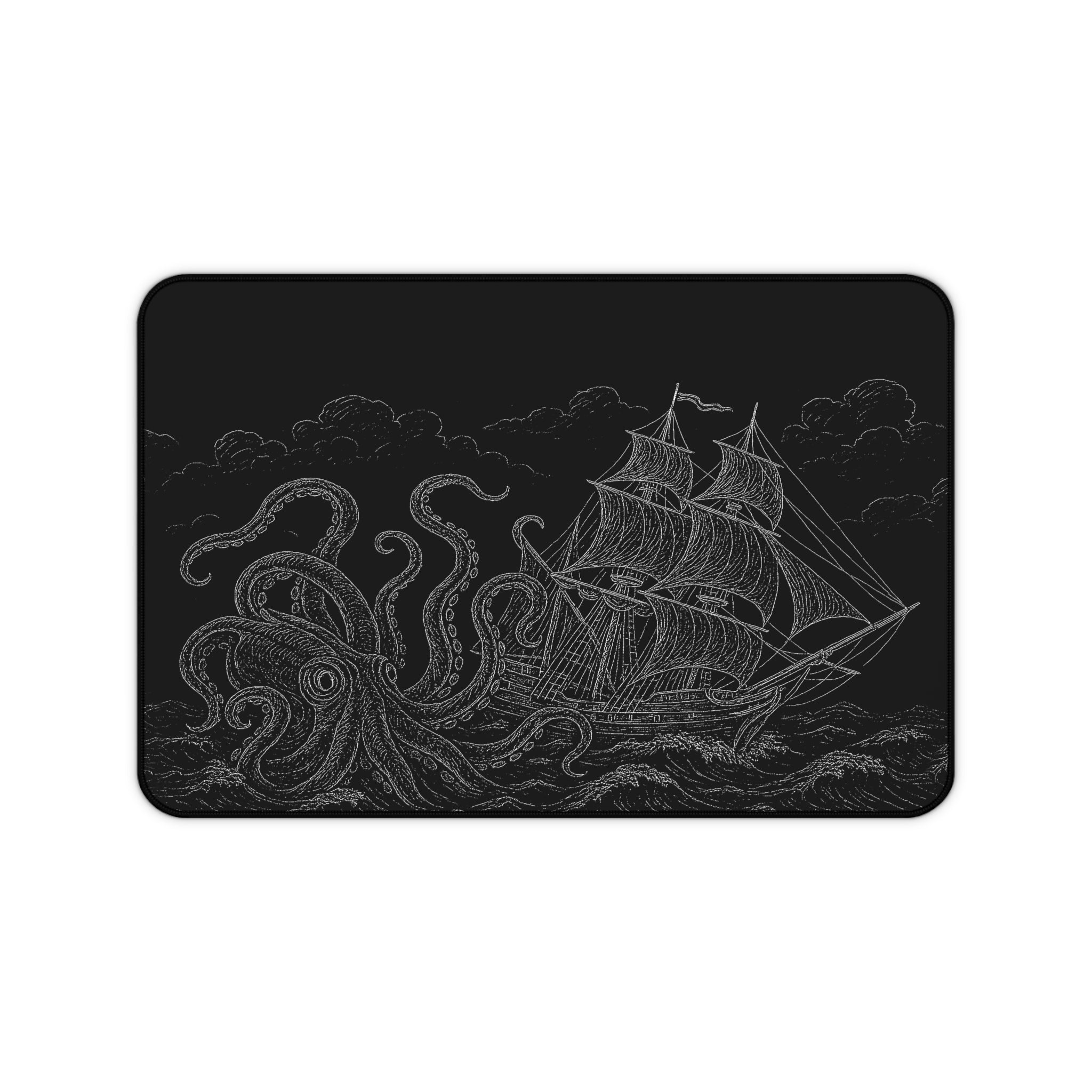 Nautical Octopus Desk Mat | Sea Creature Office Decor, Gaming Mat, Gift for Sailors, Coastal Theme, Nautical Home Office