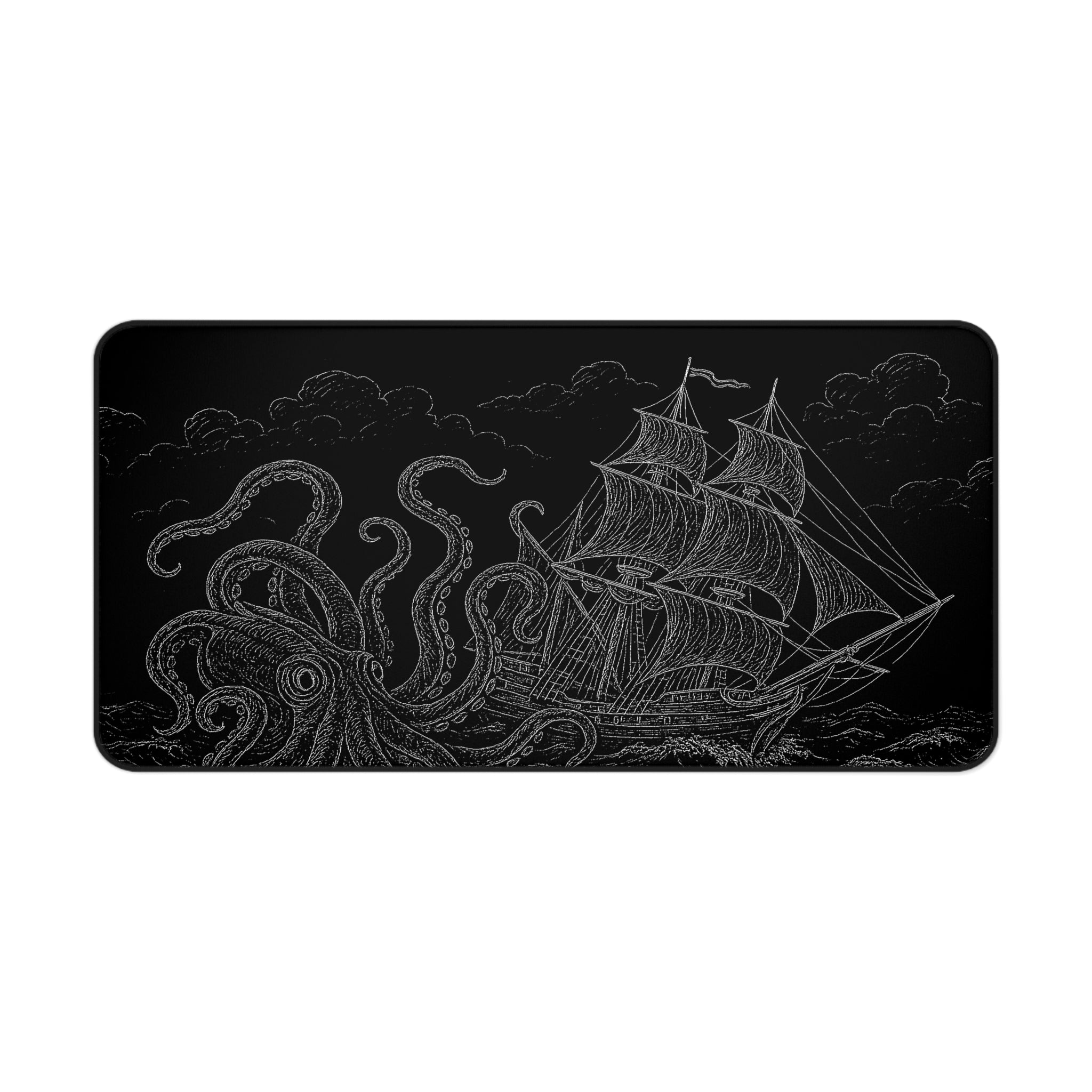 Nautical Octopus Desk Mat | Sea Creature Office Decor, Gaming Mat, Gift for Sailors, Coastal Theme, Nautical Home Office