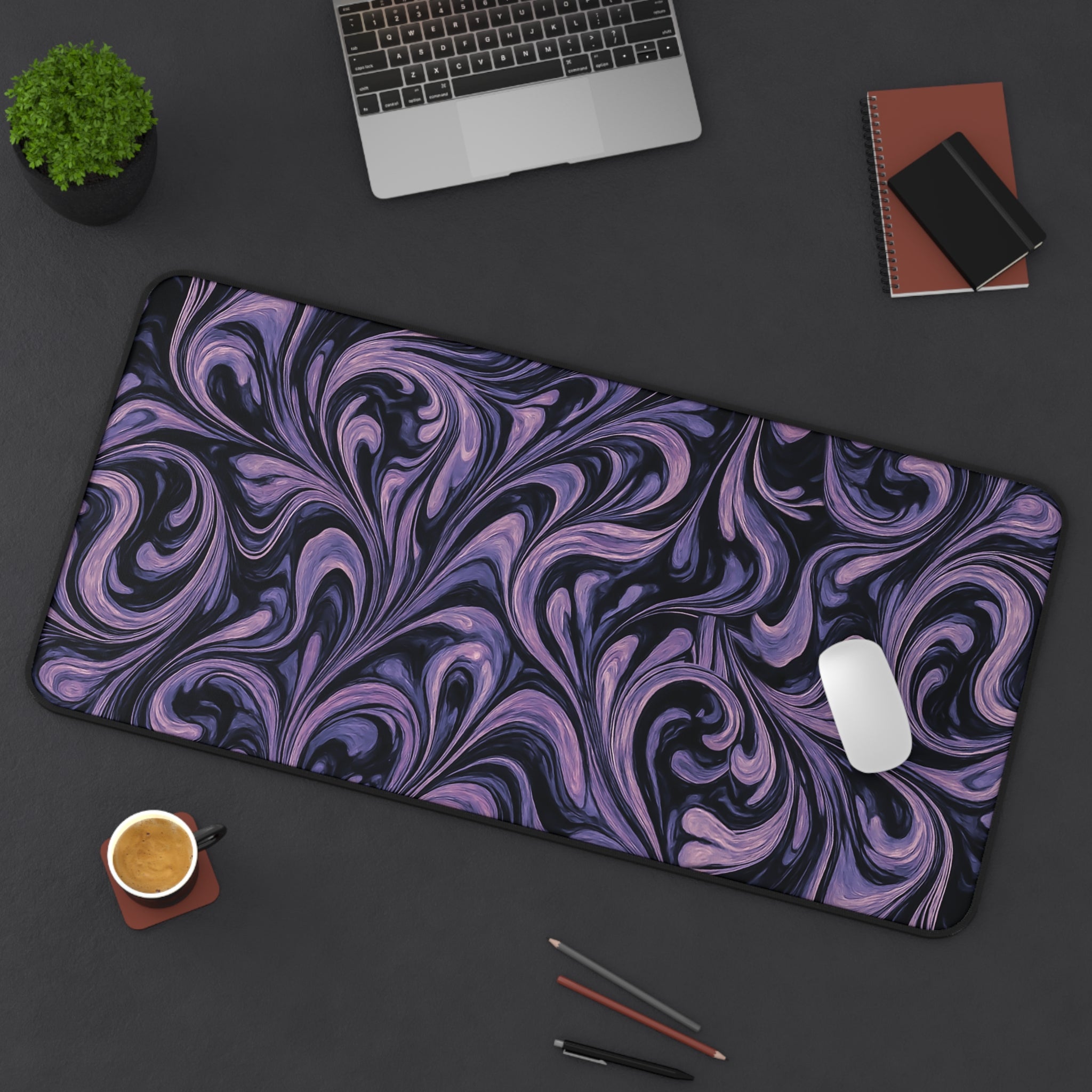 Stylish Desk Mat with Elegant Swirl Design, Office Decor, Home Workspace Accessory, Gift for Remote Workers, Desk Accessories