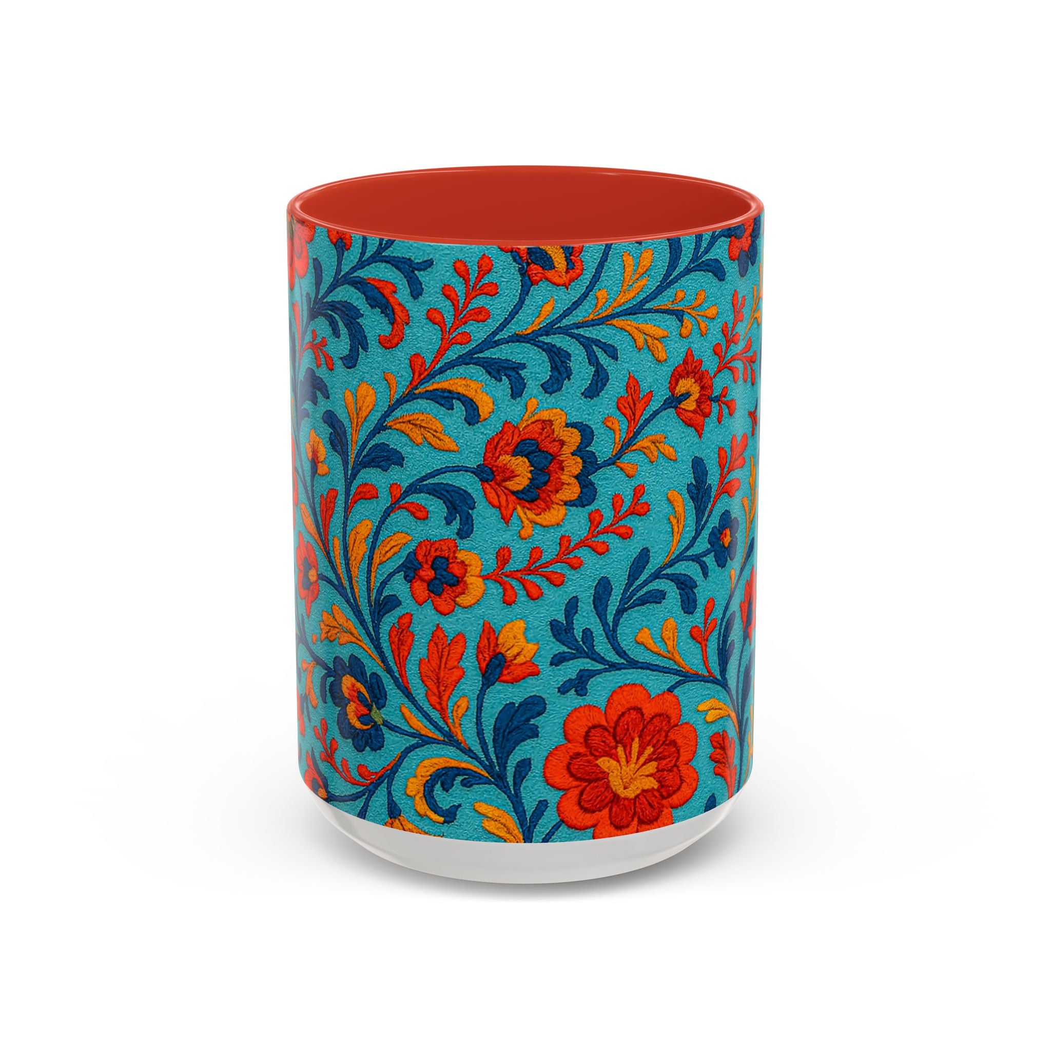 Vibrant Floral Accent Coffee Mug for Home, Office, Gifts, Mother's Day, Tea Lovers, Colorful Drinkware
