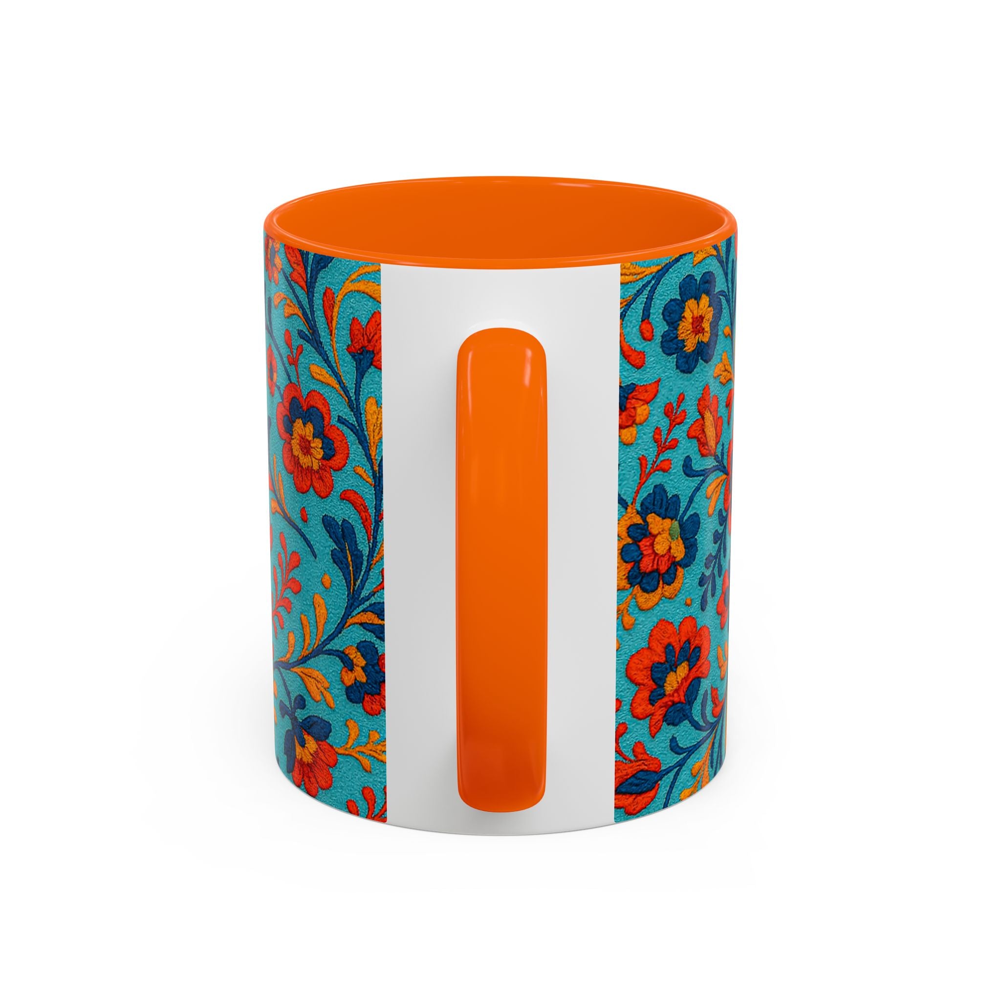 Vibrant Floral Accent Coffee Mug for Home, Office, Gifts, Mother's Day, Tea Lovers, Colorful Drinkware