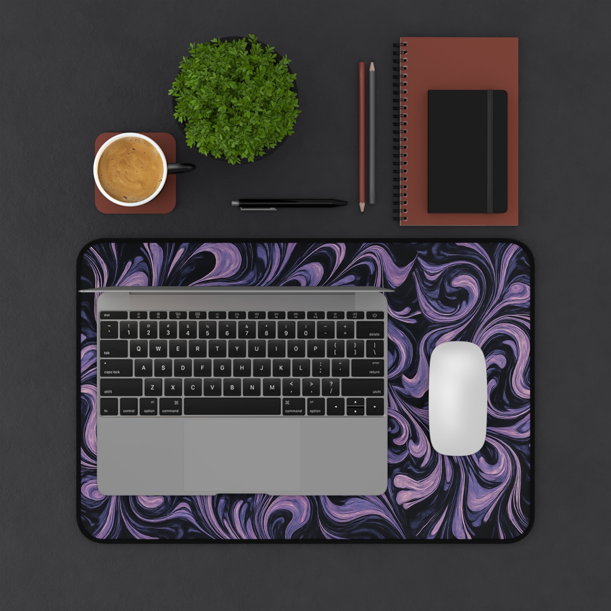 Stylish Desk Mat with Elegant Swirl Design, Office Decor, Home Workspace Accessory, Gift for Remote Workers, Desk Accessories