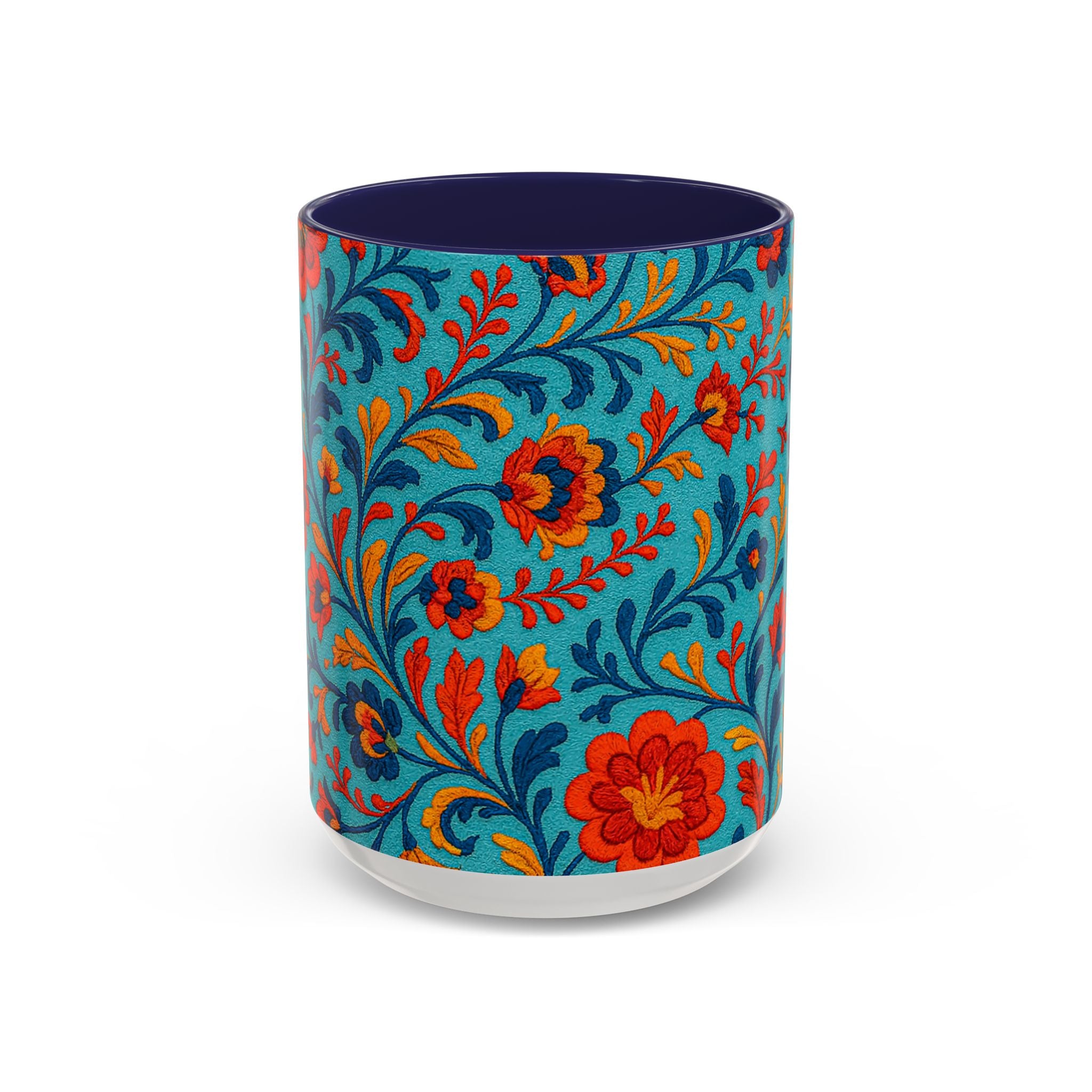 Vibrant Floral Accent Coffee Mug for Home, Office, Gifts, Mother's Day, Tea Lovers, Colorful Drinkware