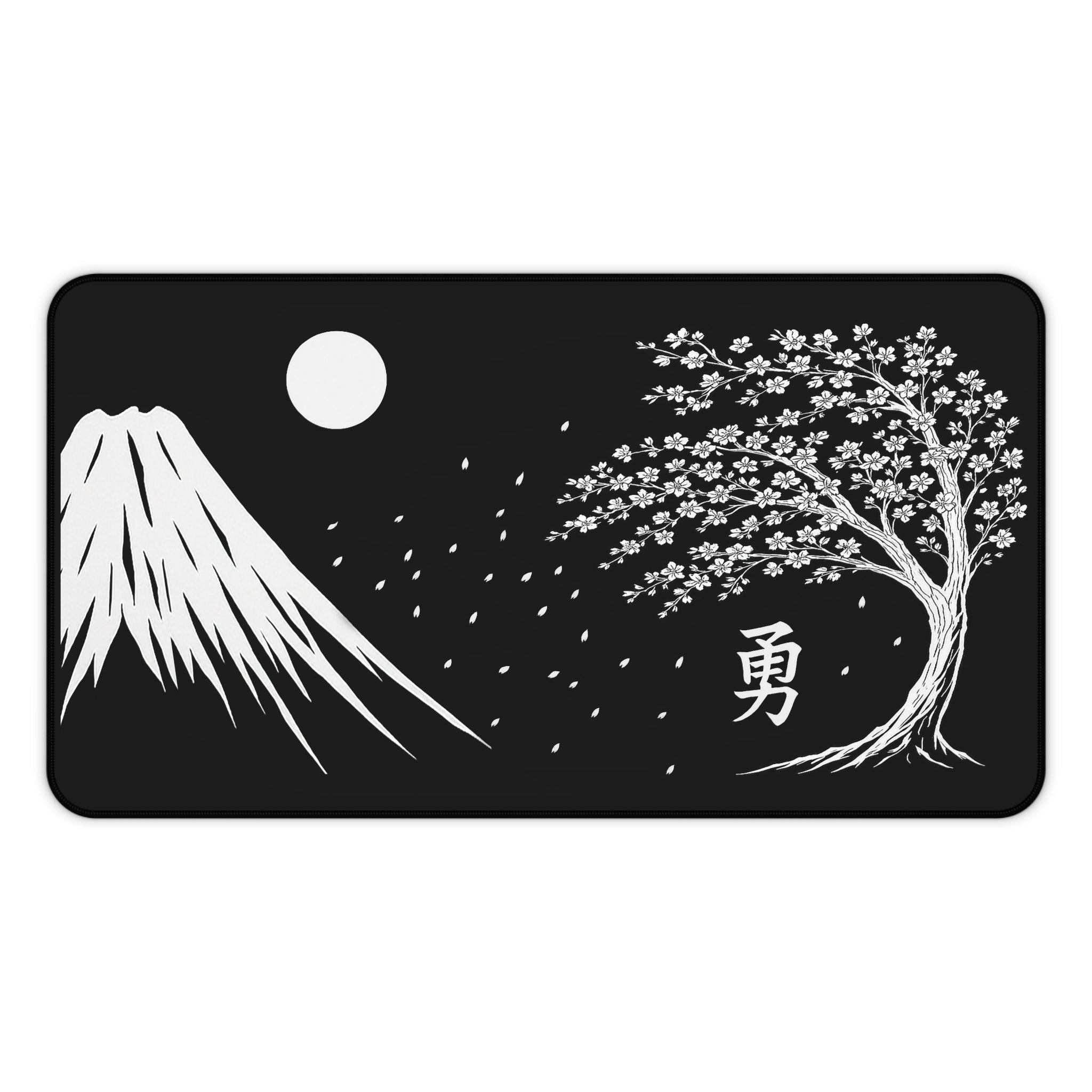 Japanese Zen Desk Mat, Peaceful Workspace Decor, Office Gift, Mount Fuji, Sakura Tree Design