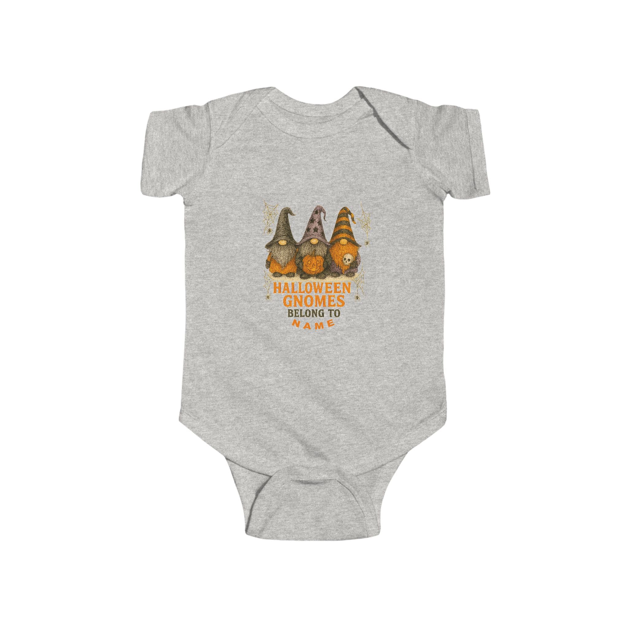 Halloween Baby Outfit, Fun Baby Outfit, Adorable Bodysuit, Baby Shower Favor, Baby Clothes. Garden Gnome Themed.