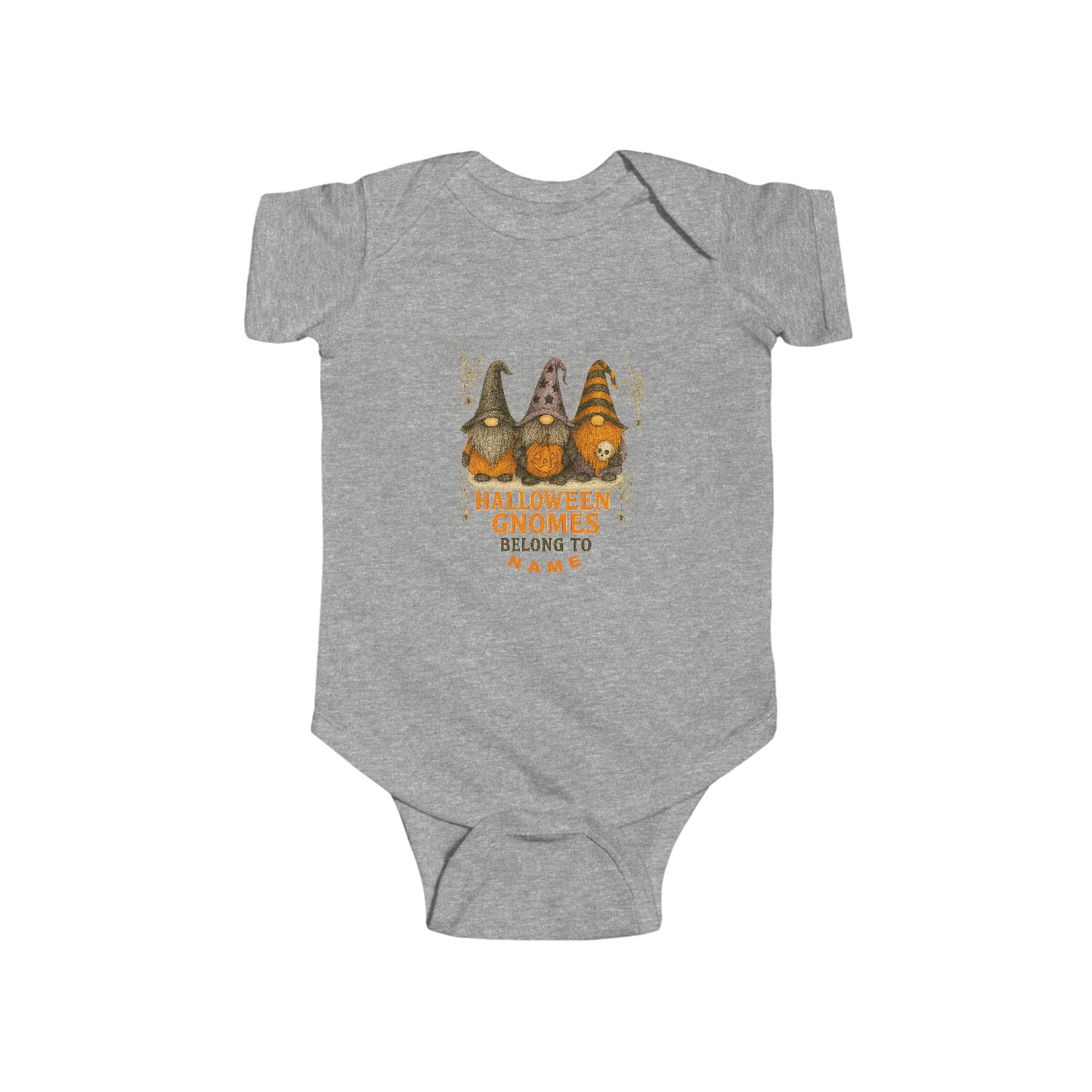 Halloween Baby Outfit, Fun Baby Outfit, Adorable Bodysuit, Baby Shower Favor, Baby Clothes. Garden Gnome Themed.
