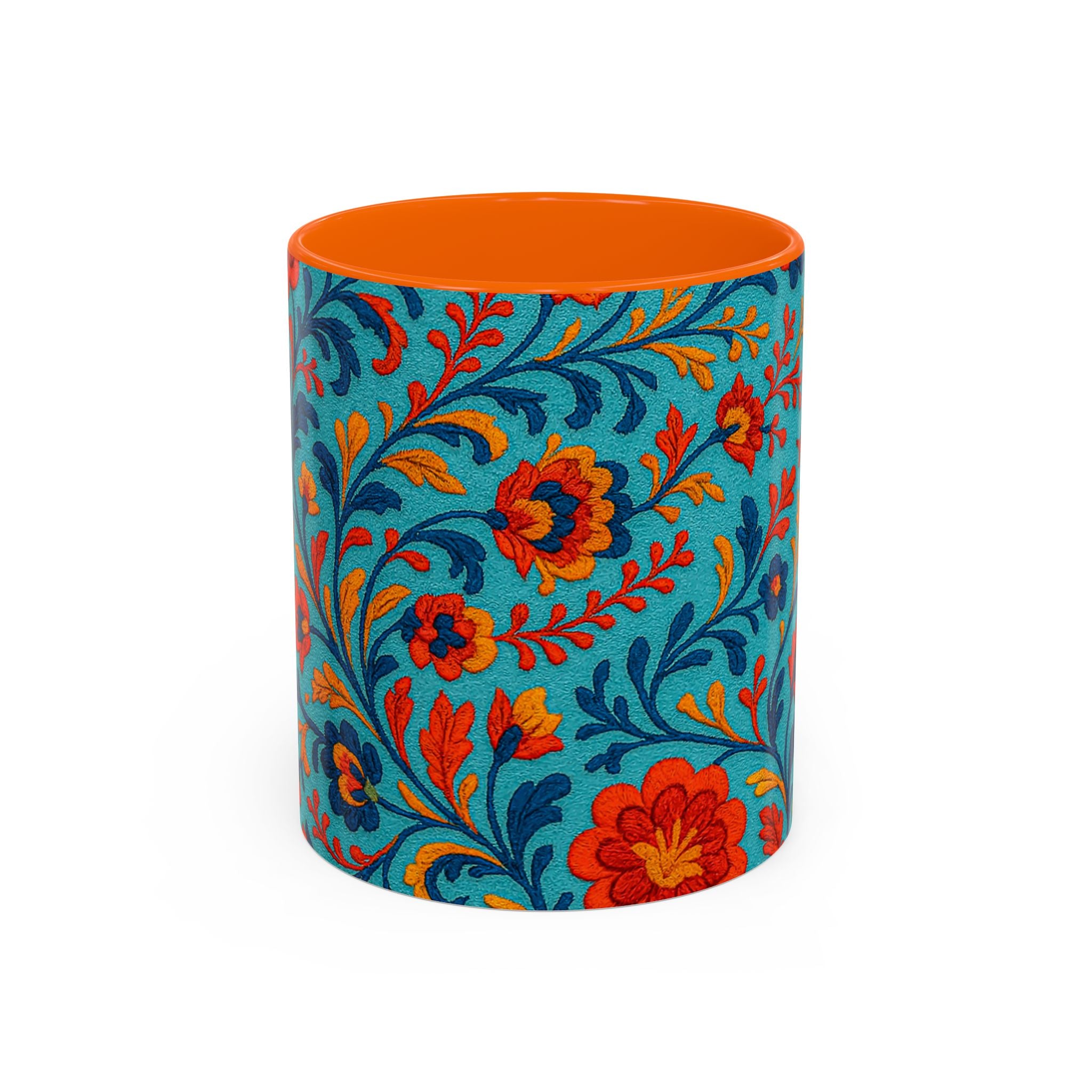 Vibrant Floral Accent Coffee Mug for Home, Office, Gifts, Mother's Day, Tea Lovers, Colorful Drinkware
