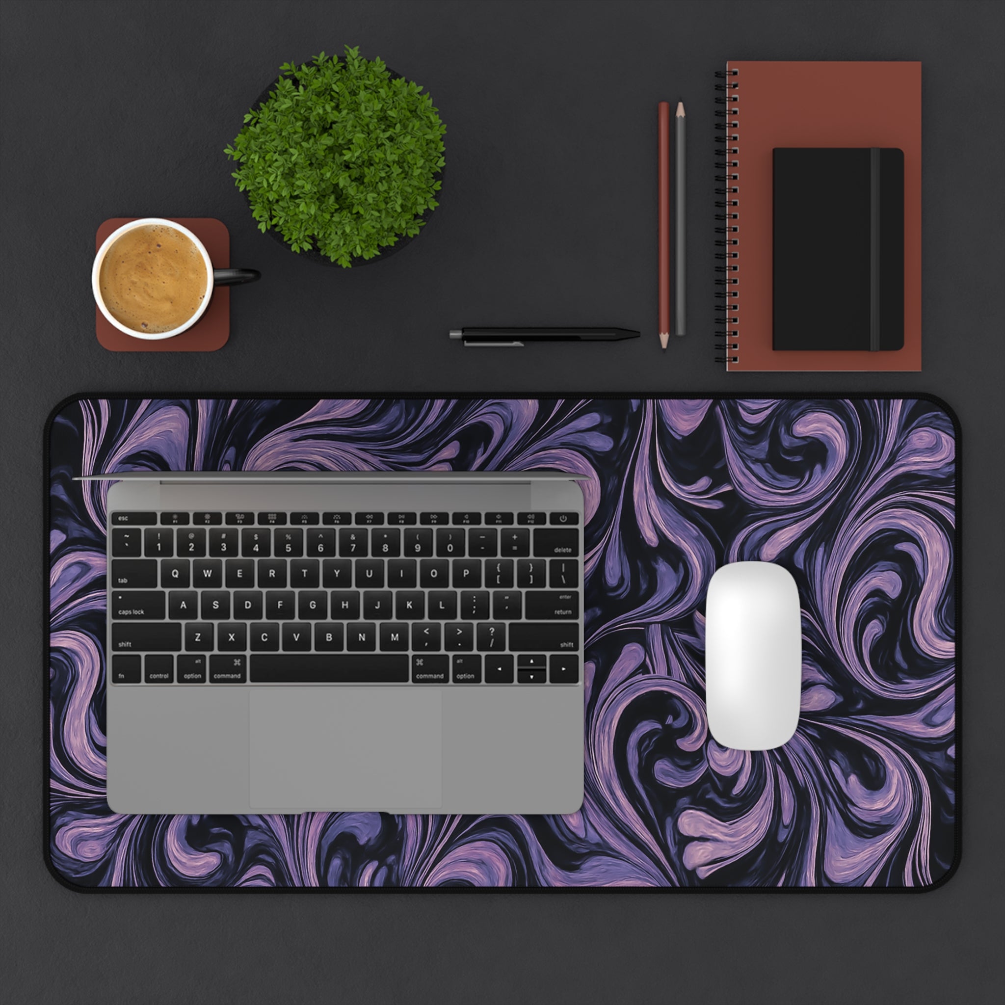 Stylish Desk Mat with Elegant Swirl Design, Office Decor, Home Workspace Accessory, Gift for Remote Workers, Desk Accessories