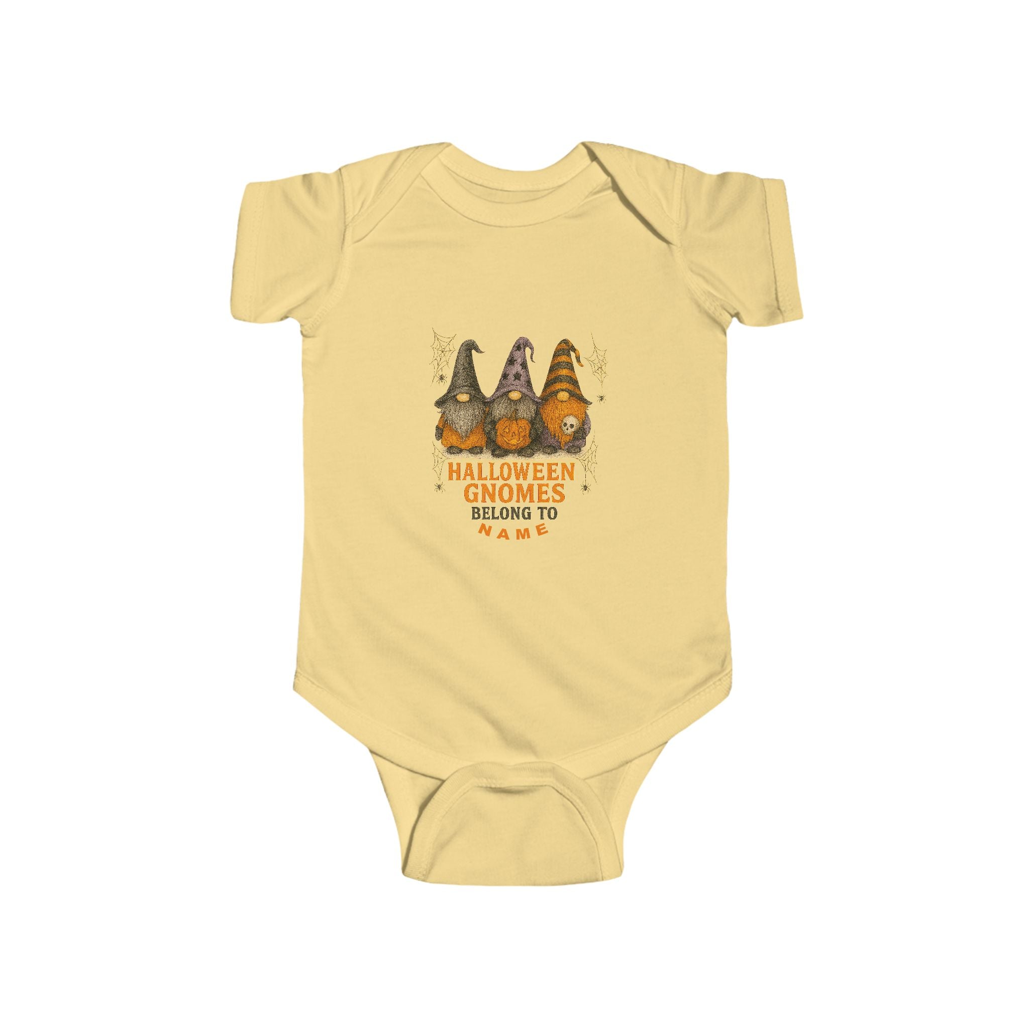 Halloween Baby Outfit, Fun Baby Outfit, Adorable Bodysuit, Baby Shower Favor, Baby Clothes. Garden Gnome Themed.