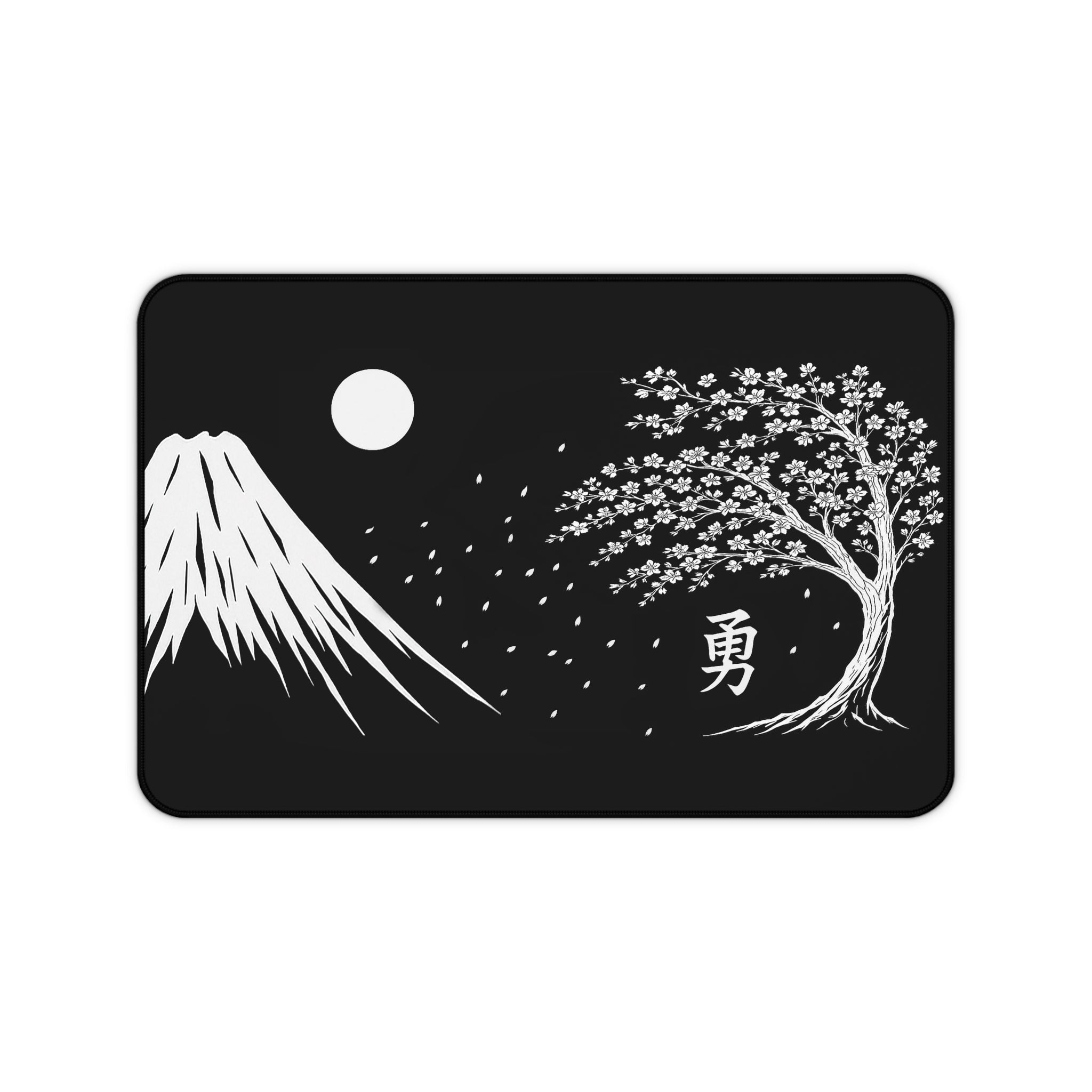Japanese Zen Desk Mat, Peaceful Workspace Decor, Office Gift, Mount Fuji, Sakura Tree Design