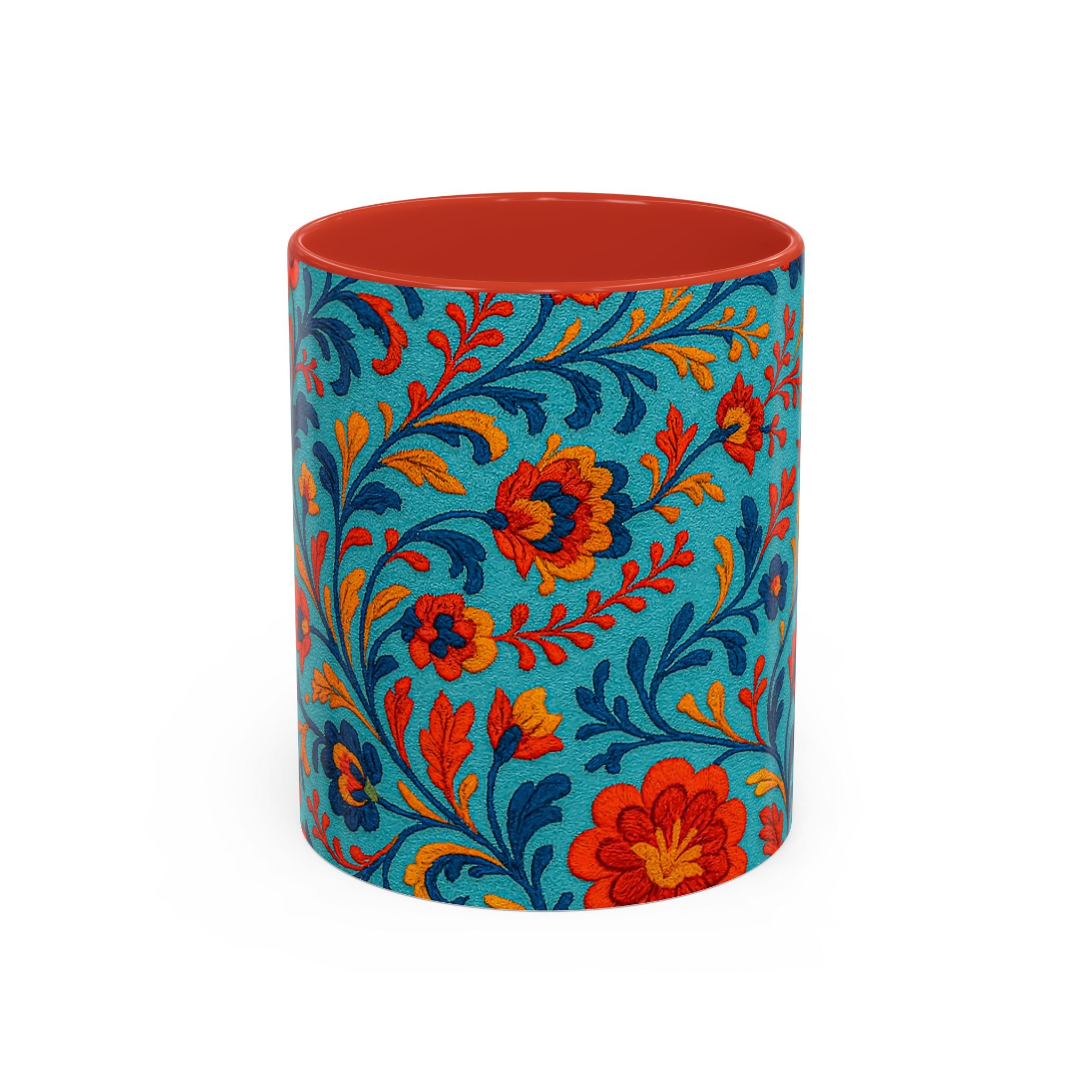 Vibrant Floral Accent Coffee Mug for Home, Office, Gifts, Mother's Day, Tea Lovers, Colorful Drinkware