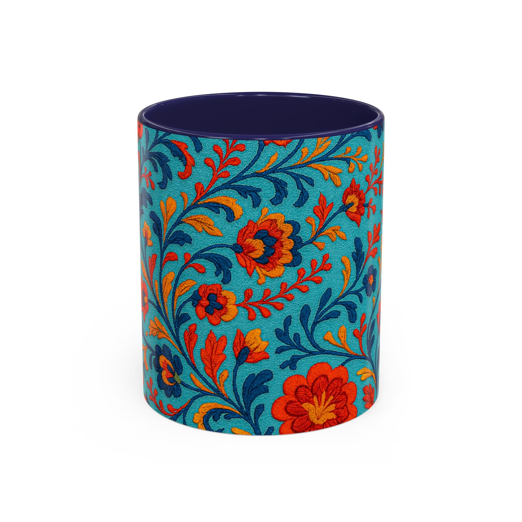 Vibrant Floral Accent Coffee Mug for Home, Office, Gifts, Mother's Day, Tea Lovers, Colorful Drinkware