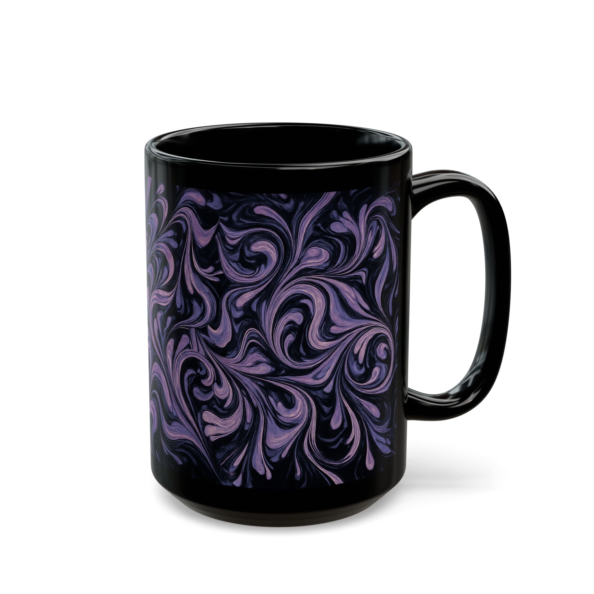Elegant Swirl Mug - Coffee Lover Gift, Home Decor, Marbled Drinkware, Unique Kitchenware, Tea Mug, Dark Aesthetic