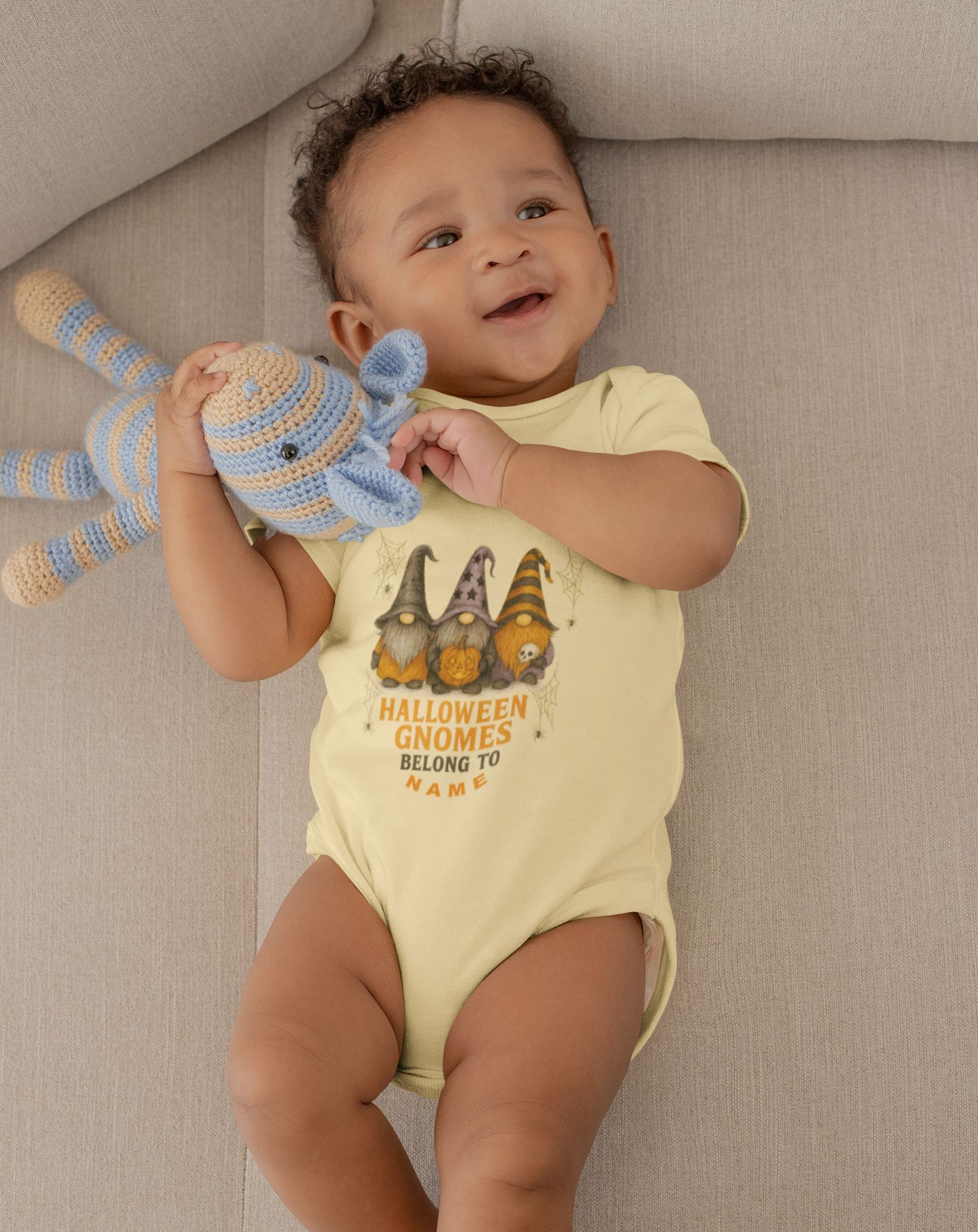 Halloween Baby Outfit, Fun Baby Outfit, Adorable Bodysuit, Baby Shower Favor, Baby Clothes. Garden Gnome Themed.