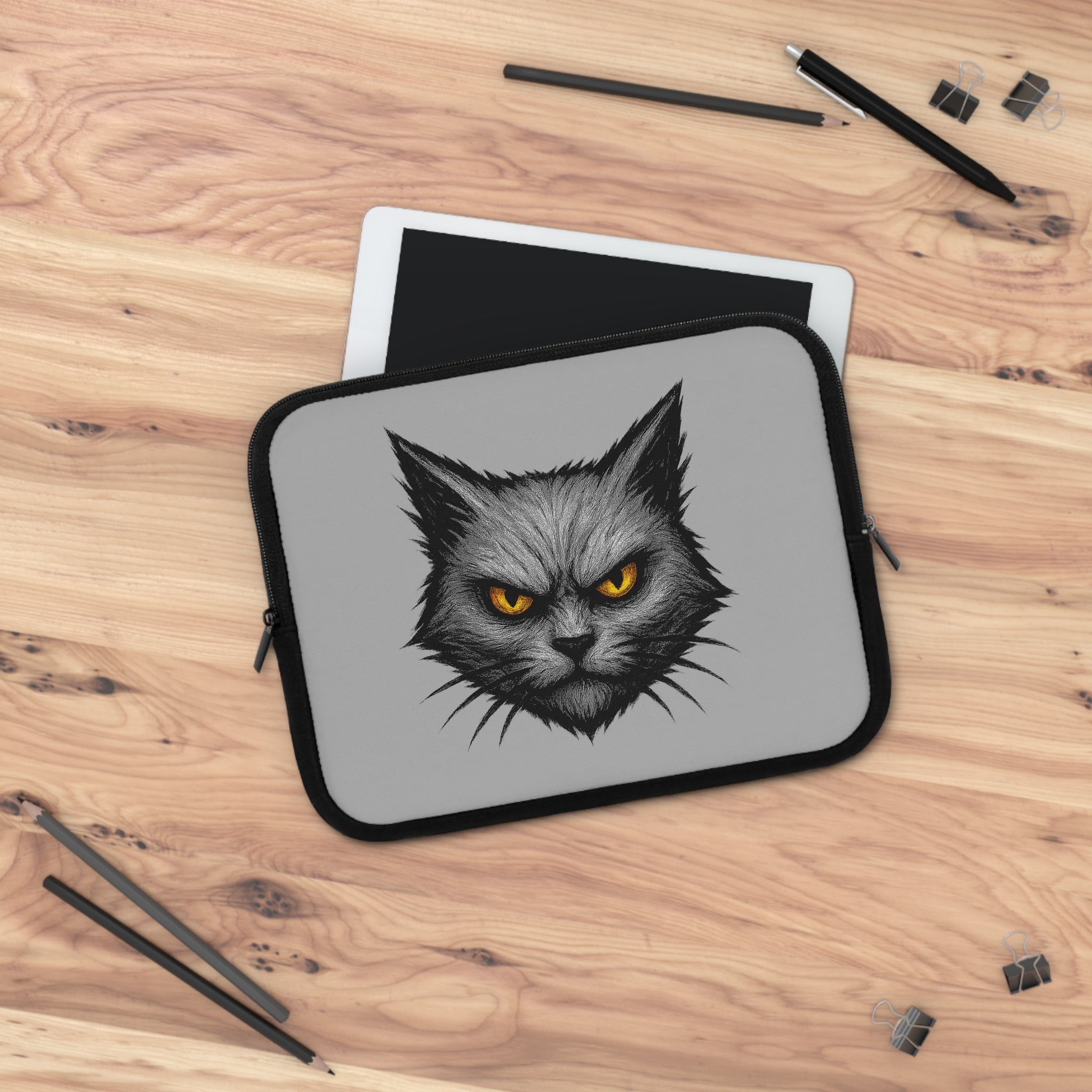 Wild Cat Laptop Sleeve | Unique Gift for Cat Lovers, Tech Accessories, Birthday and Halloween Gifts, Stylish and Special Protective Designs