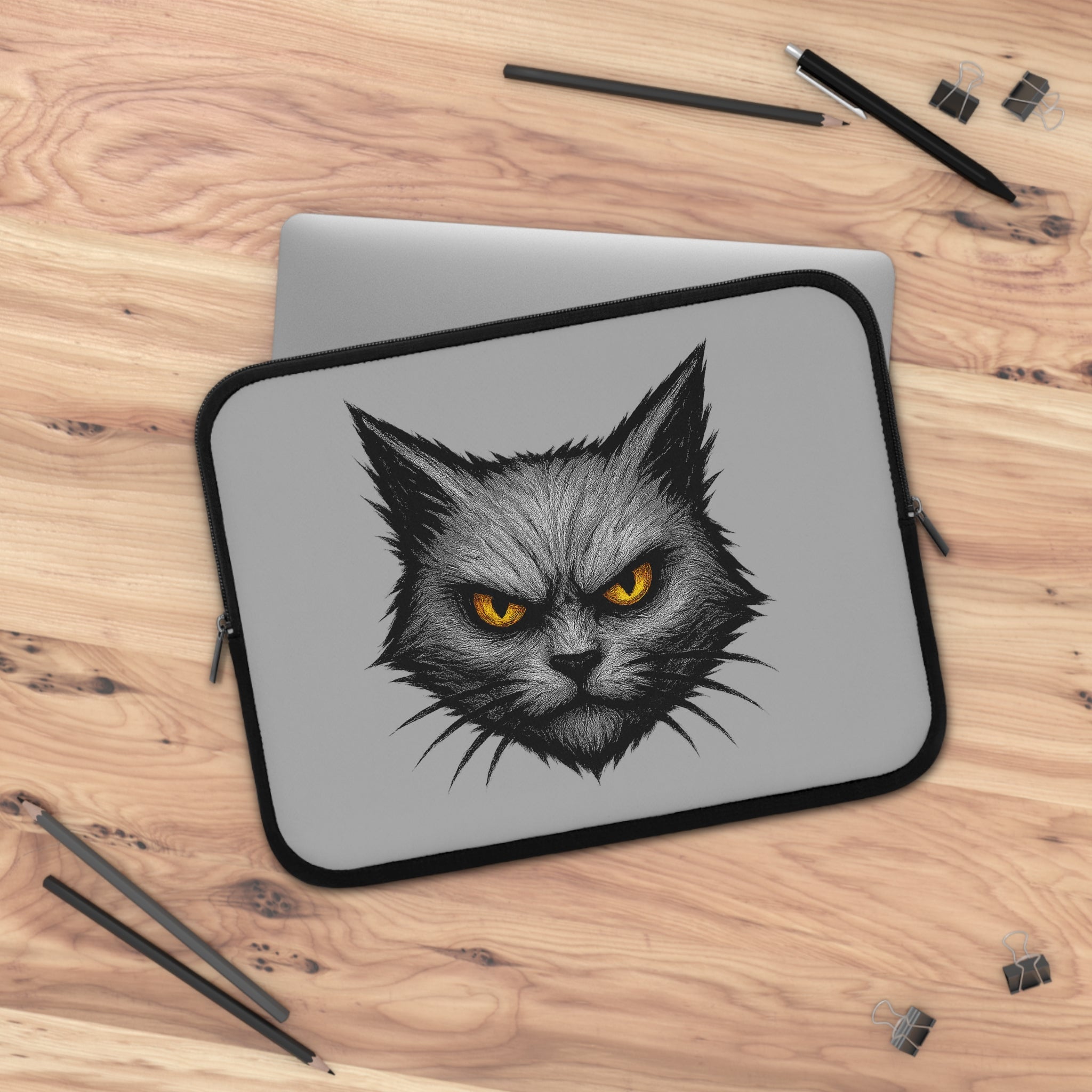 Wild Cat Laptop Sleeve | Unique Gift for Cat Lovers, Tech Accessories, Birthday and Halloween Gifts, Stylish and Special Protective Designs