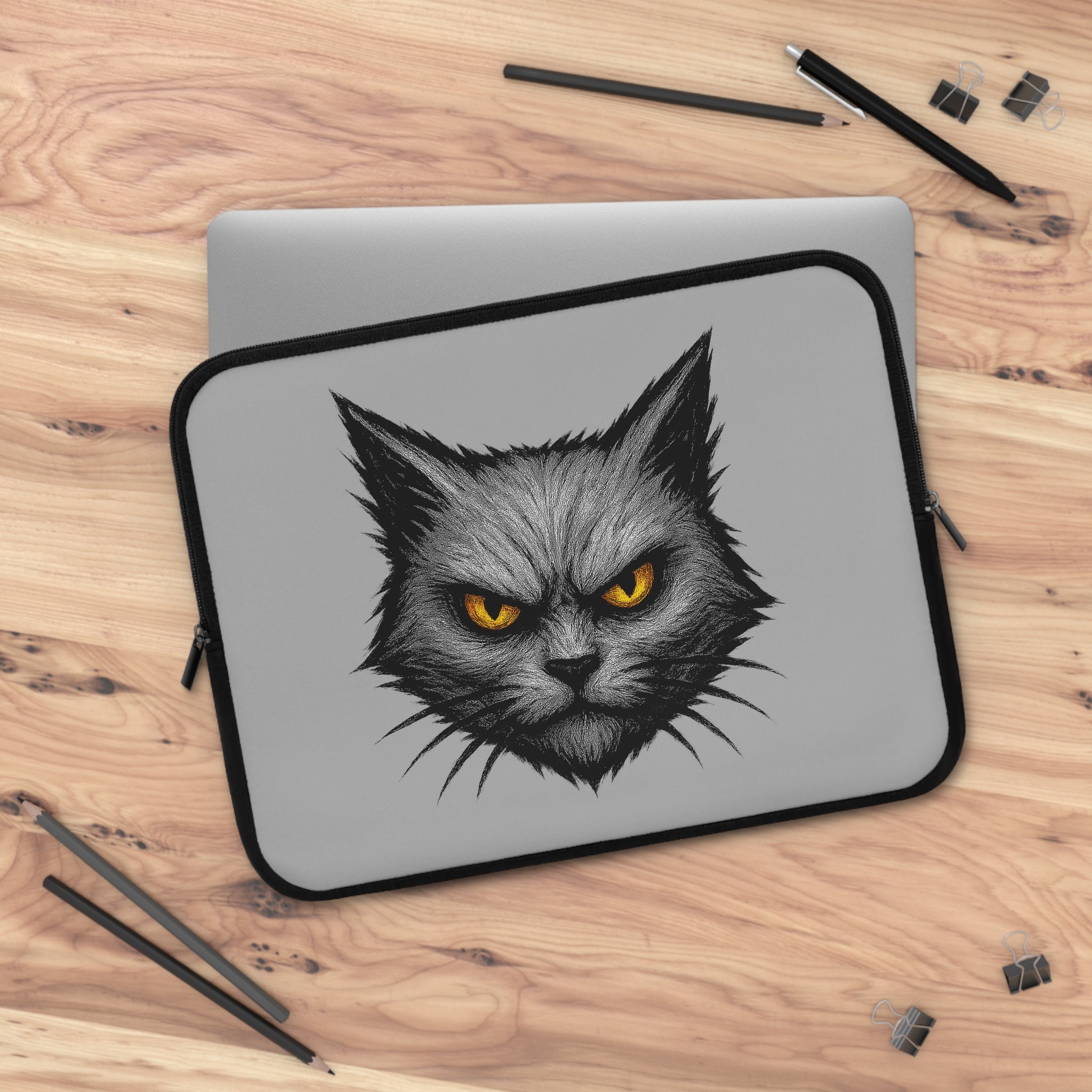 Wild Cat Laptop Sleeve | Unique Gift for Cat Lovers, Tech Accessories, Birthday and Halloween Gifts, Stylish and Special Protective Designs
