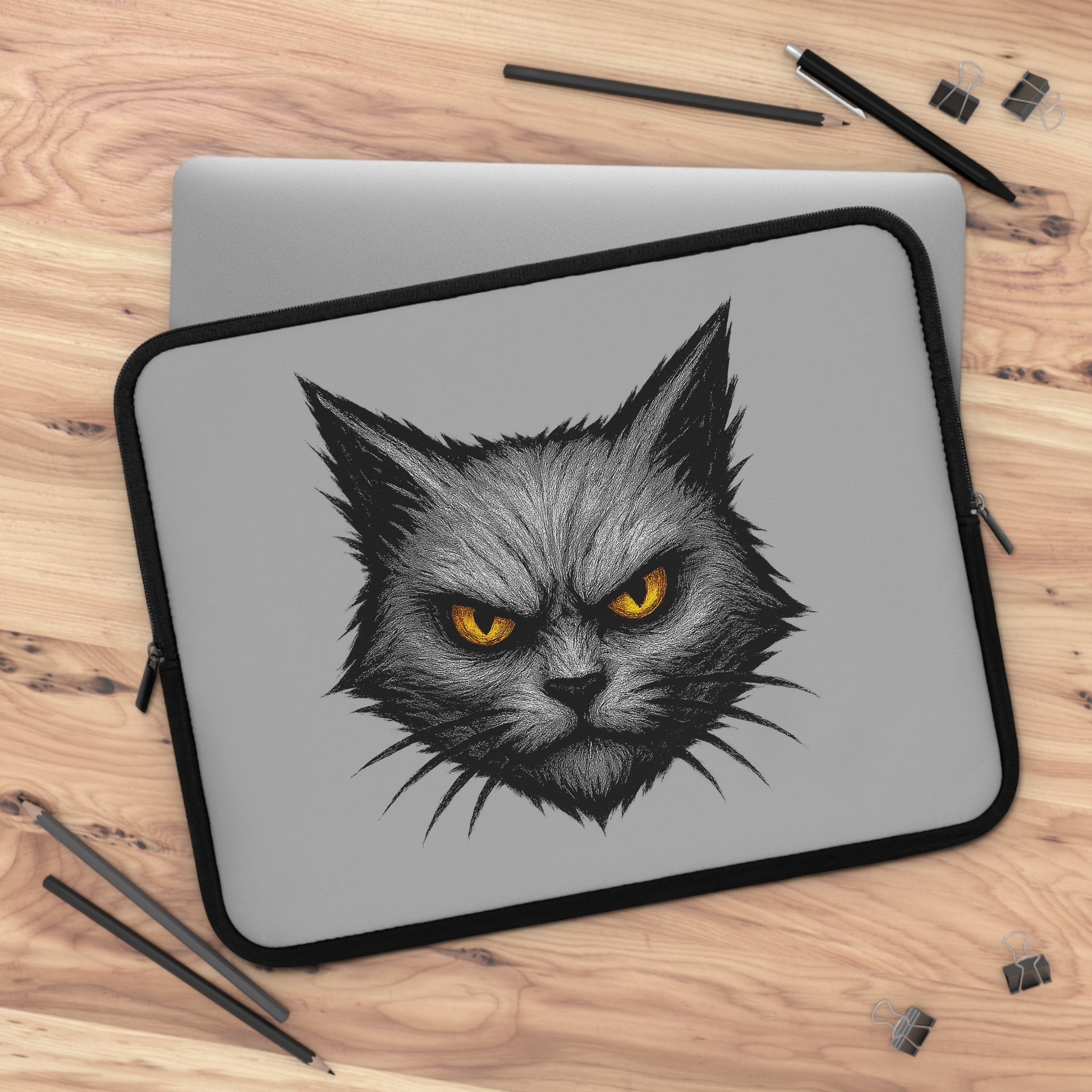 Wild Cat Laptop Sleeve | Unique Gift for Cat Lovers, Tech Accessories, Birthday and Halloween Gifts, Stylish and Special Protective Designs