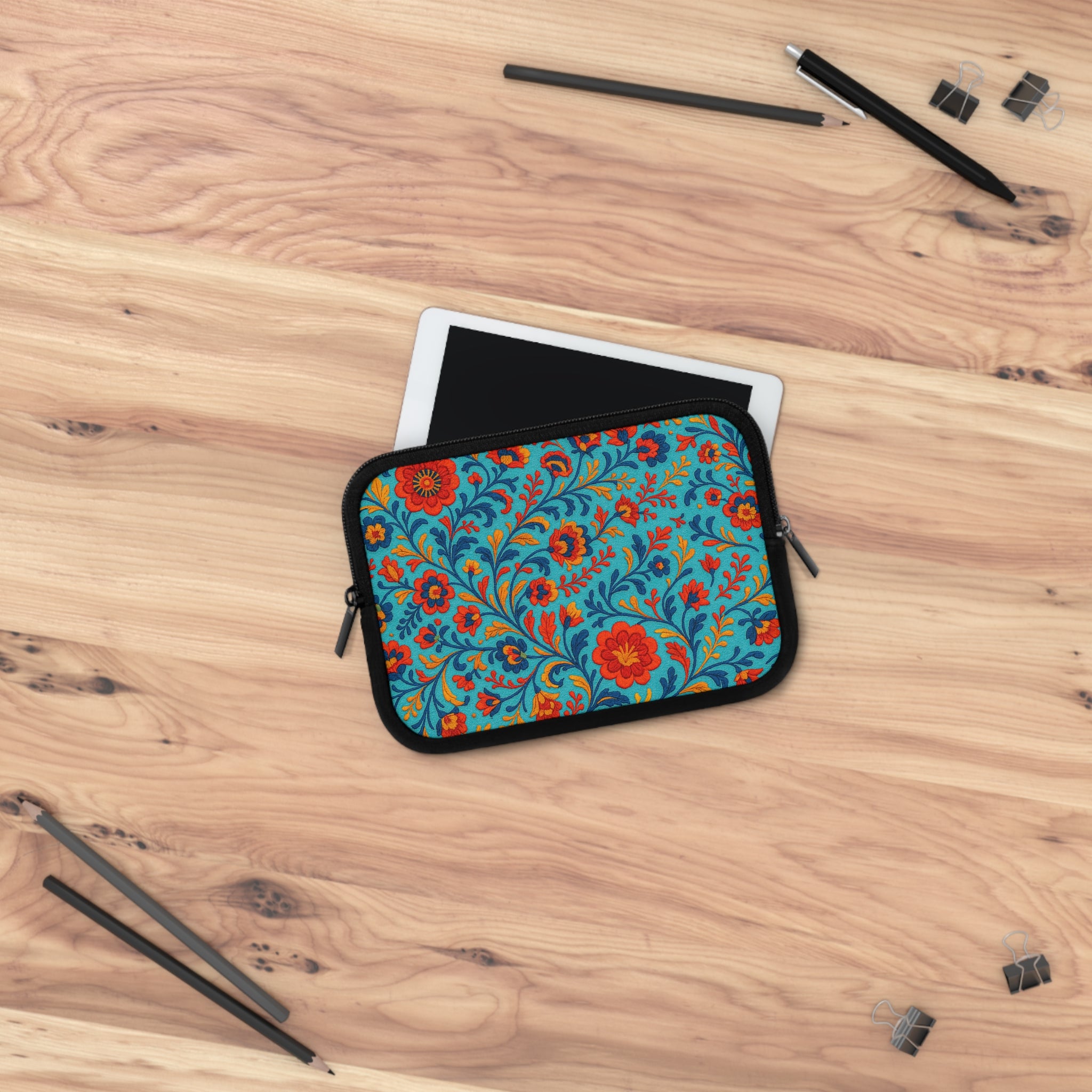 Bohemian Floral Laptop Sleeve - Colorful Tech Case, Laptop Bag, Artistic Sleeve for MacBook