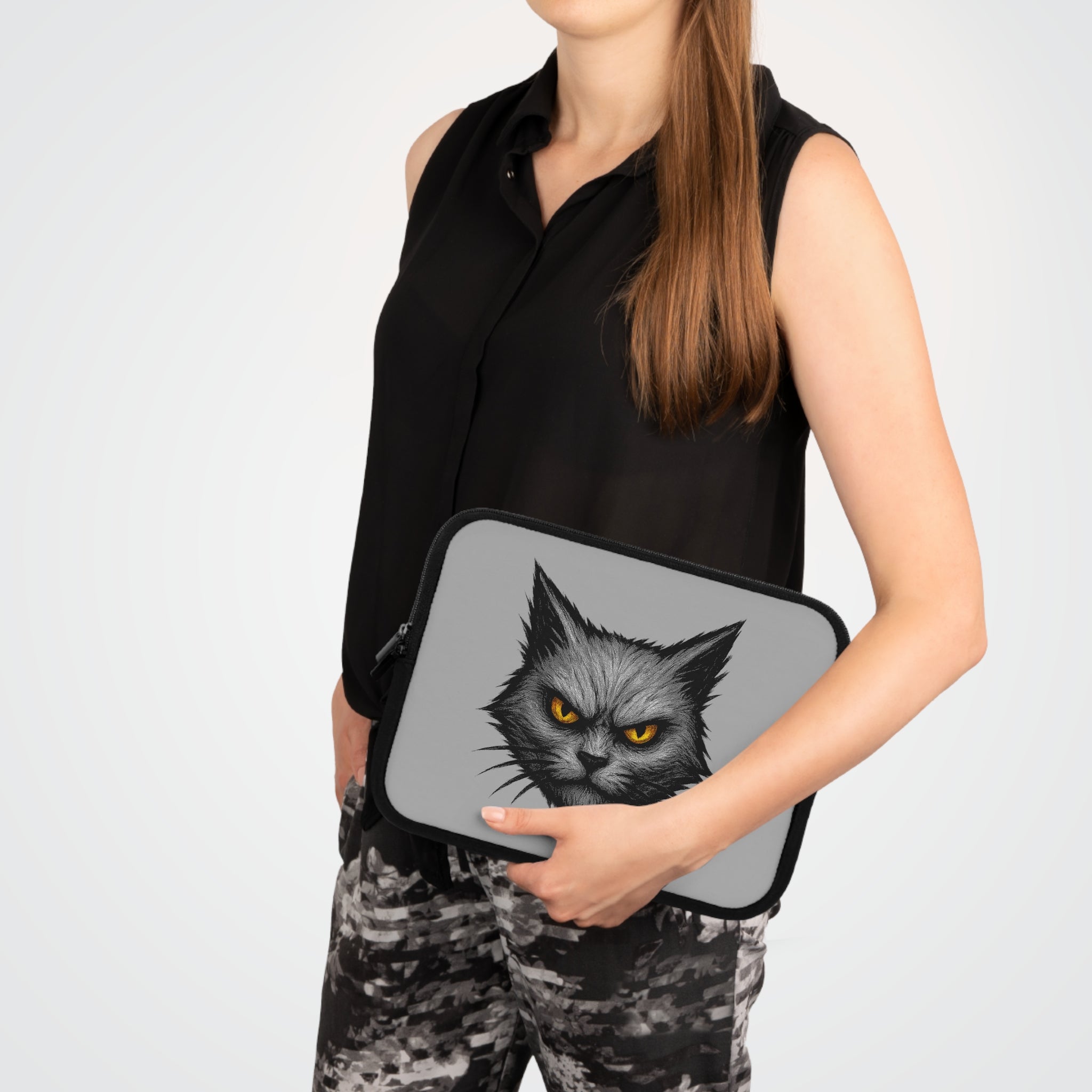 Wild Cat Laptop Sleeve | Unique Gift for Cat Lovers, Tech Accessories, Birthday and Halloween Gifts, Stylish and Special Protective Designs