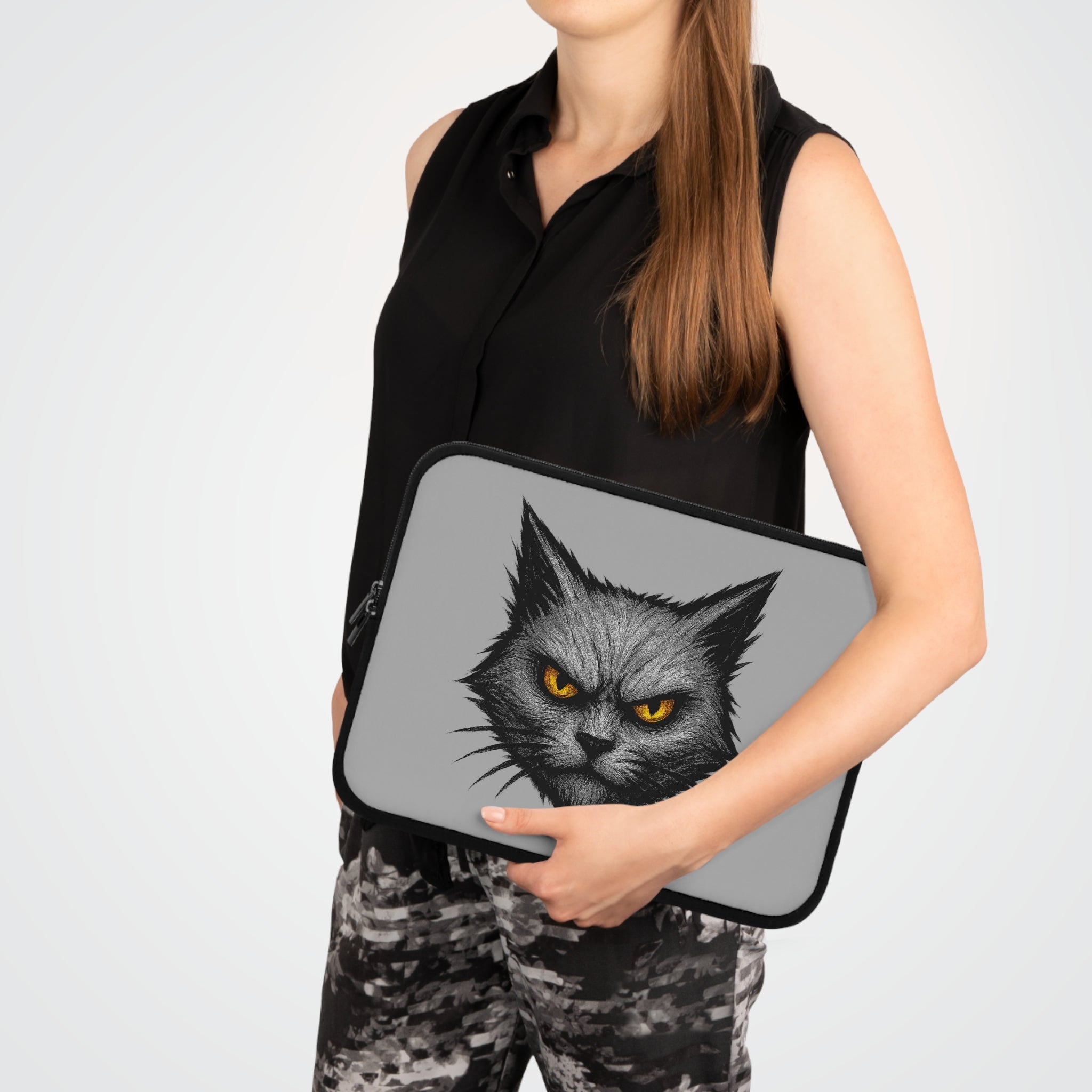 Wild Cat Laptop Sleeve | Unique Gift for Cat Lovers, Tech Accessories, Birthday and Halloween Gifts, Stylish and Special Protective Designs