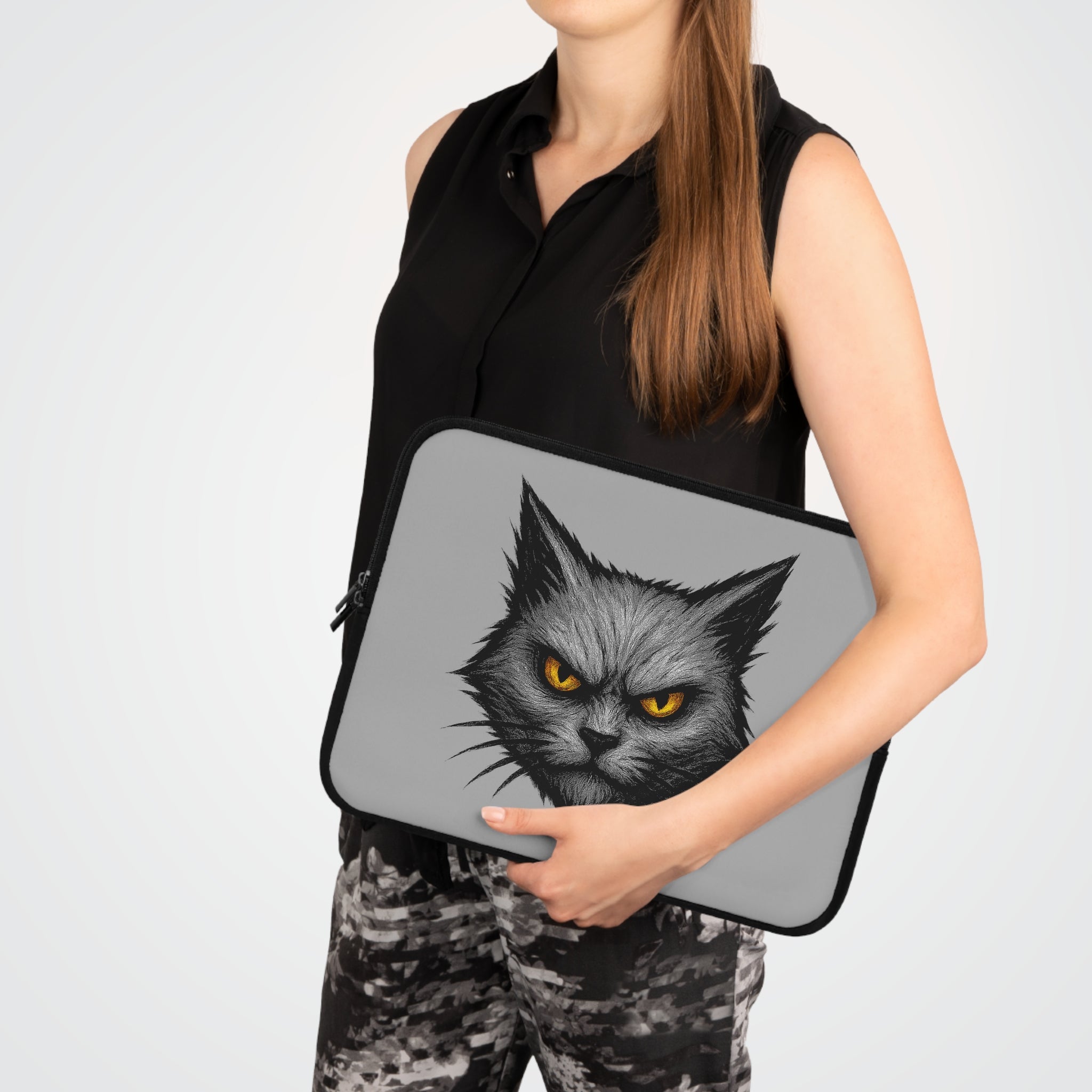 Wild Cat Laptop Sleeve | Unique Gift for Cat Lovers, Tech Accessories, Birthday and Halloween Gifts, Stylish and Special Protective Designs