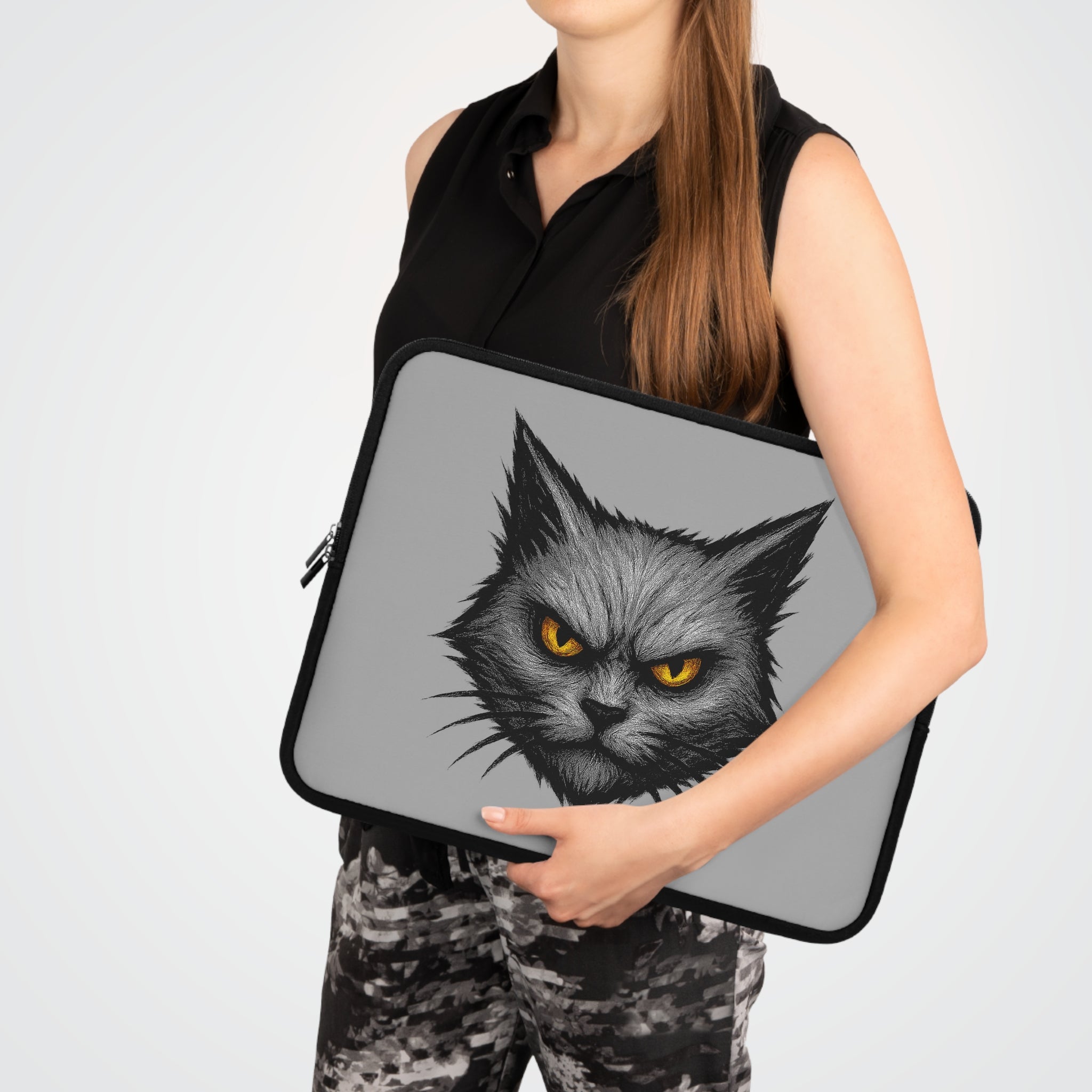 Wild Cat Laptop Sleeve | Unique Gift for Cat Lovers, Tech Accessories, Birthday and Halloween Gifts, Stylish and Special Protective Designs