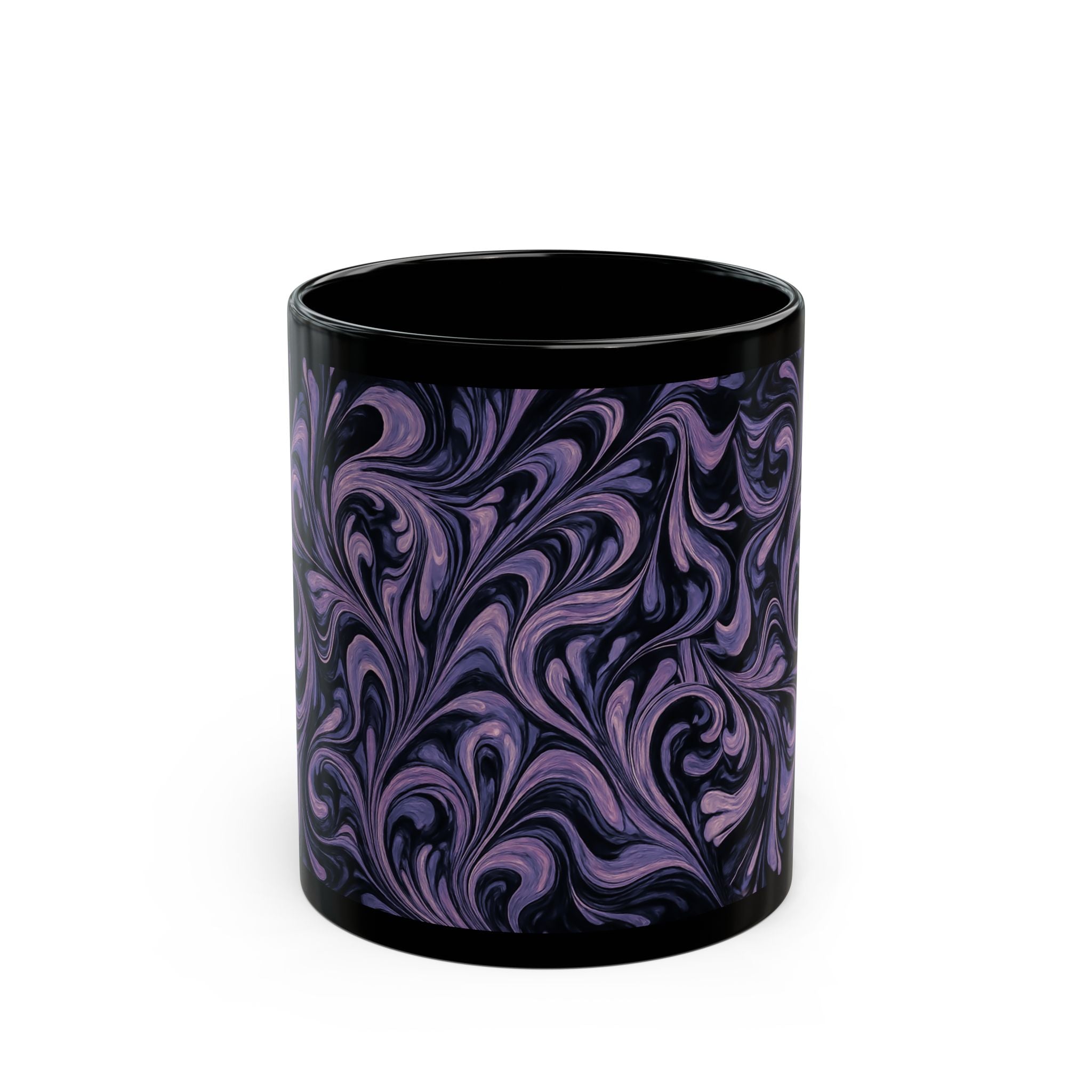 Elegant Swirl Mug - Coffee Lover Gift, Home Decor, Marbled Drinkware, Unique Kitchenware, Tea Mug, Dark Aesthetic