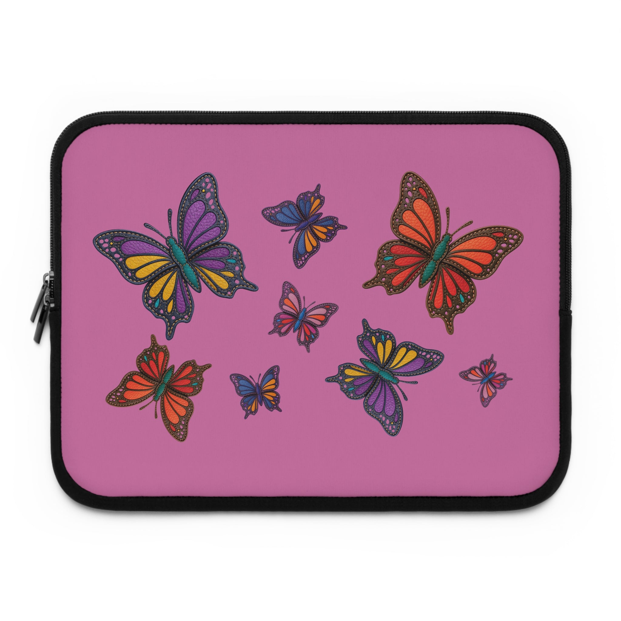 Colorful Butterfly Laptop Sleeve, Cute Purple Tech Case, Gift for Students, MacBook Bag, Unique Laptop Protector