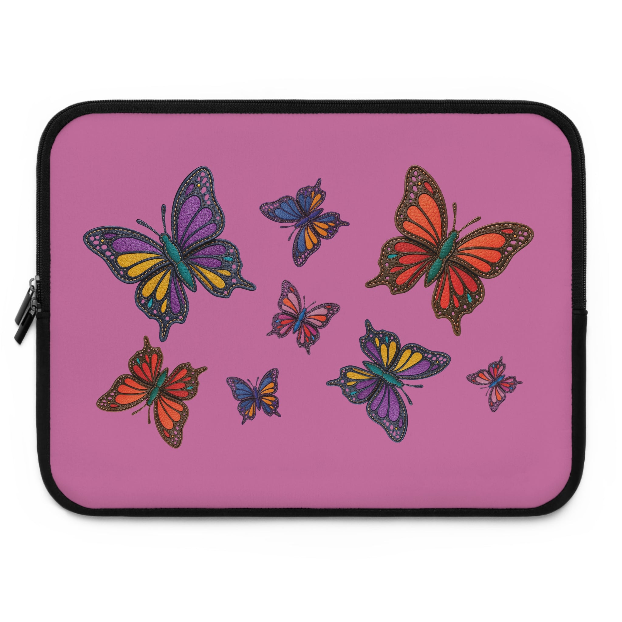 Colorful Butterfly Laptop Sleeve, Cute Purple Tech Case, Gift for Students, MacBook Bag, Unique Laptop Protector