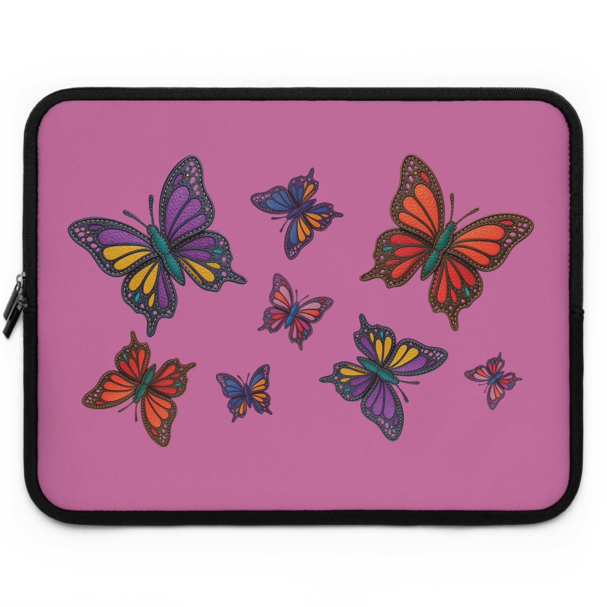 Colorful Butterfly Laptop Sleeve, Cute Purple Tech Case, Gift for Students, MacBook Bag, Unique Laptop Protector
