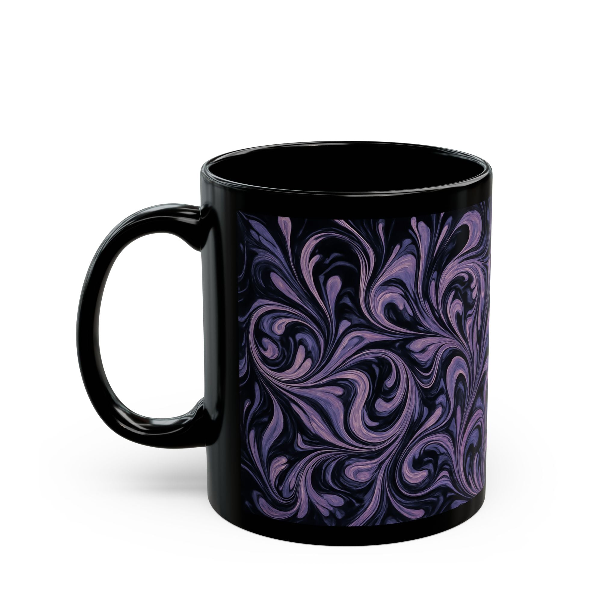 Elegant Swirl Mug - Coffee Lover Gift, Home Decor, Marbled Drinkware, Unique Kitchenware, Tea Mug, Dark Aesthetic