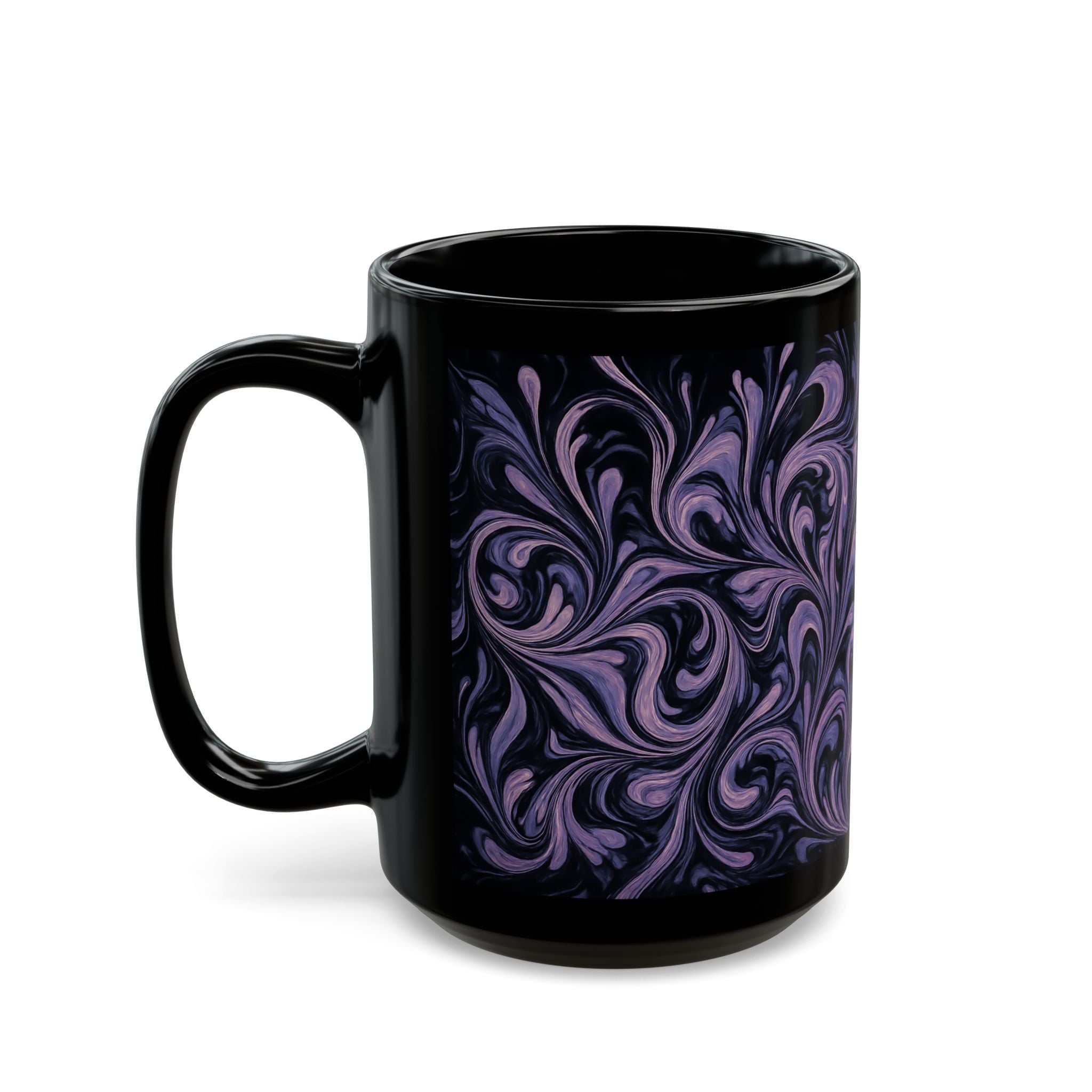 Elegant Swirl Mug - Coffee Lover Gift, Home Decor, Marbled Drinkware, Unique Kitchenware, Tea Mug, Dark Aesthetic