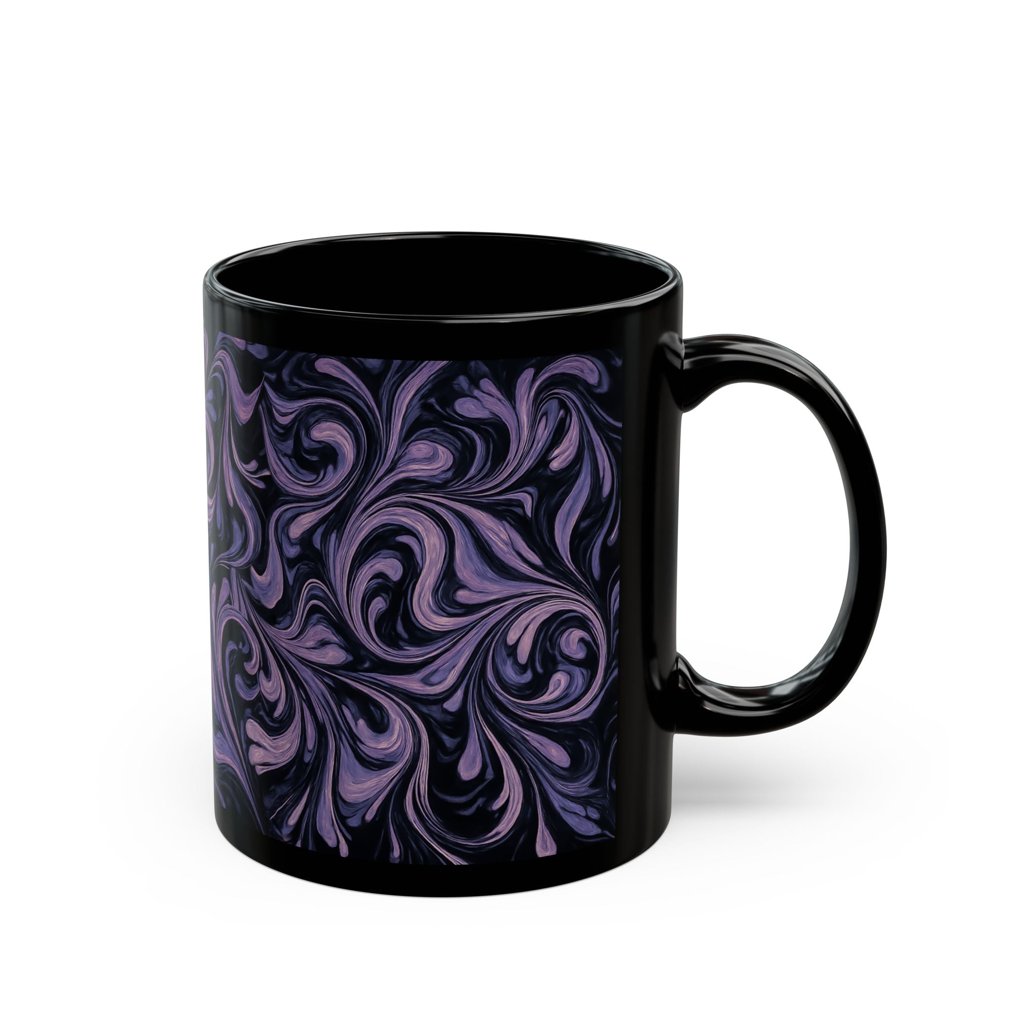Elegant Swirl Mug - Coffee Lover Gift, Home Decor, Marbled Drinkware, Unique Kitchenware, Tea Mug, Dark Aesthetic