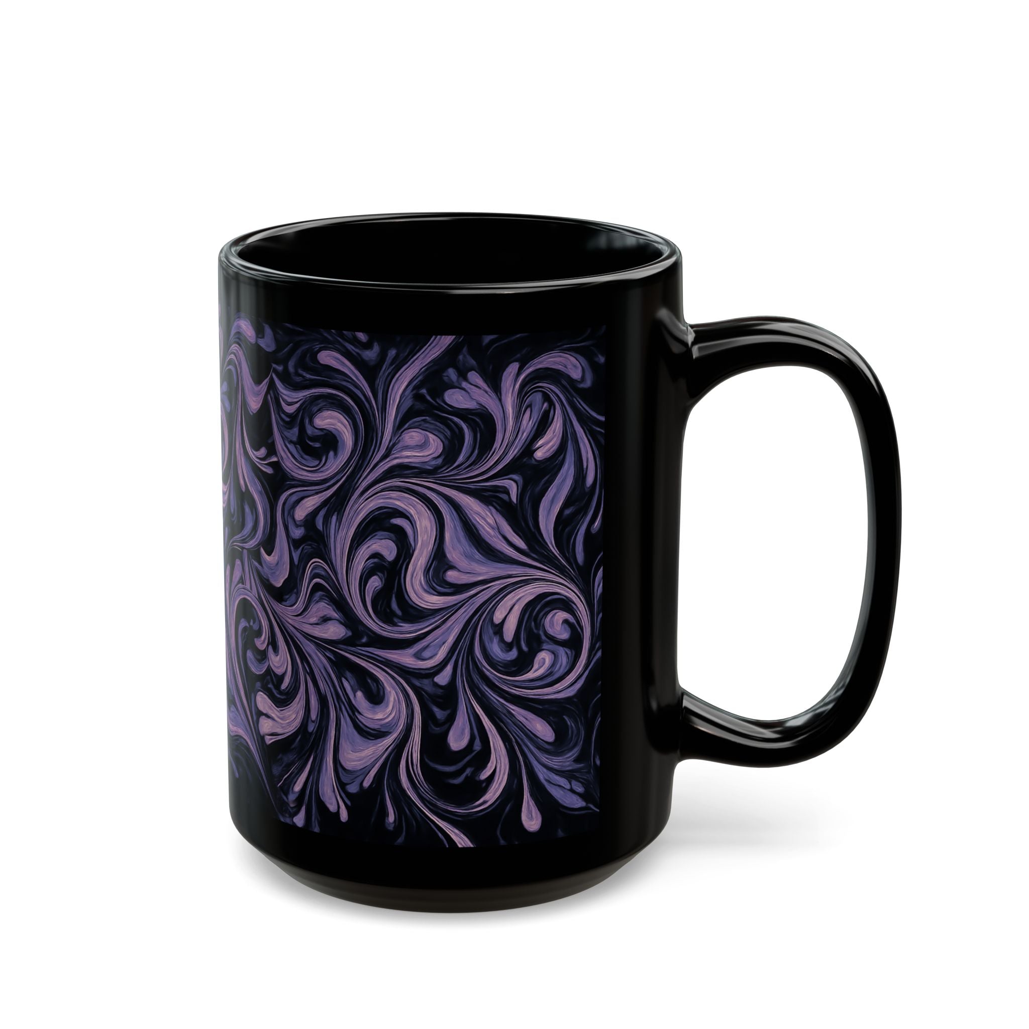 Elegant Swirl Mug - Coffee Lover Gift, Home Decor, Marbled Drinkware, Unique Kitchenware, Tea Mug, Dark Aesthetic