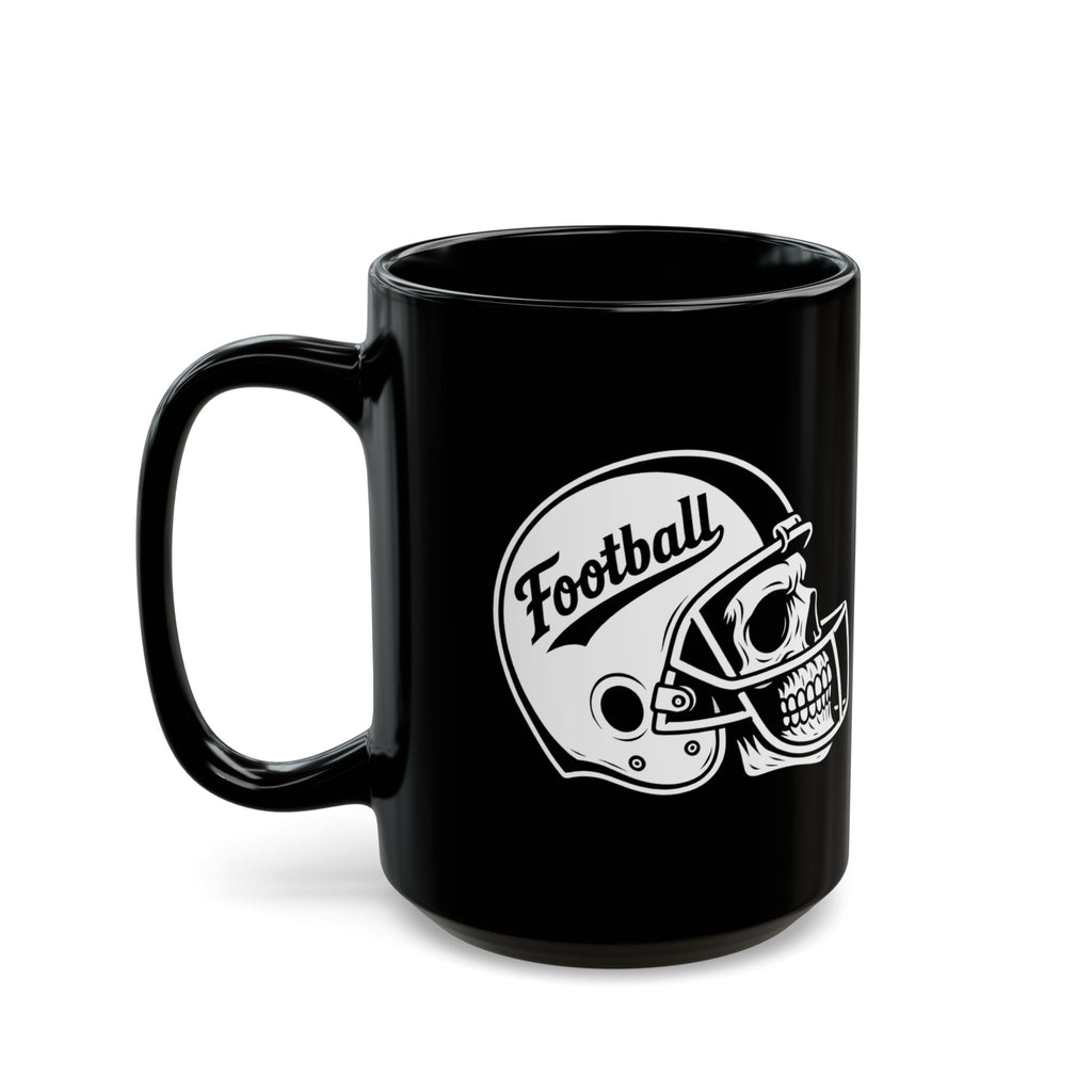 Football Skull Mug - Perfect for Sports Fans, Halloween, Gifting, Home Decor, Coffee Lover's Black Mug