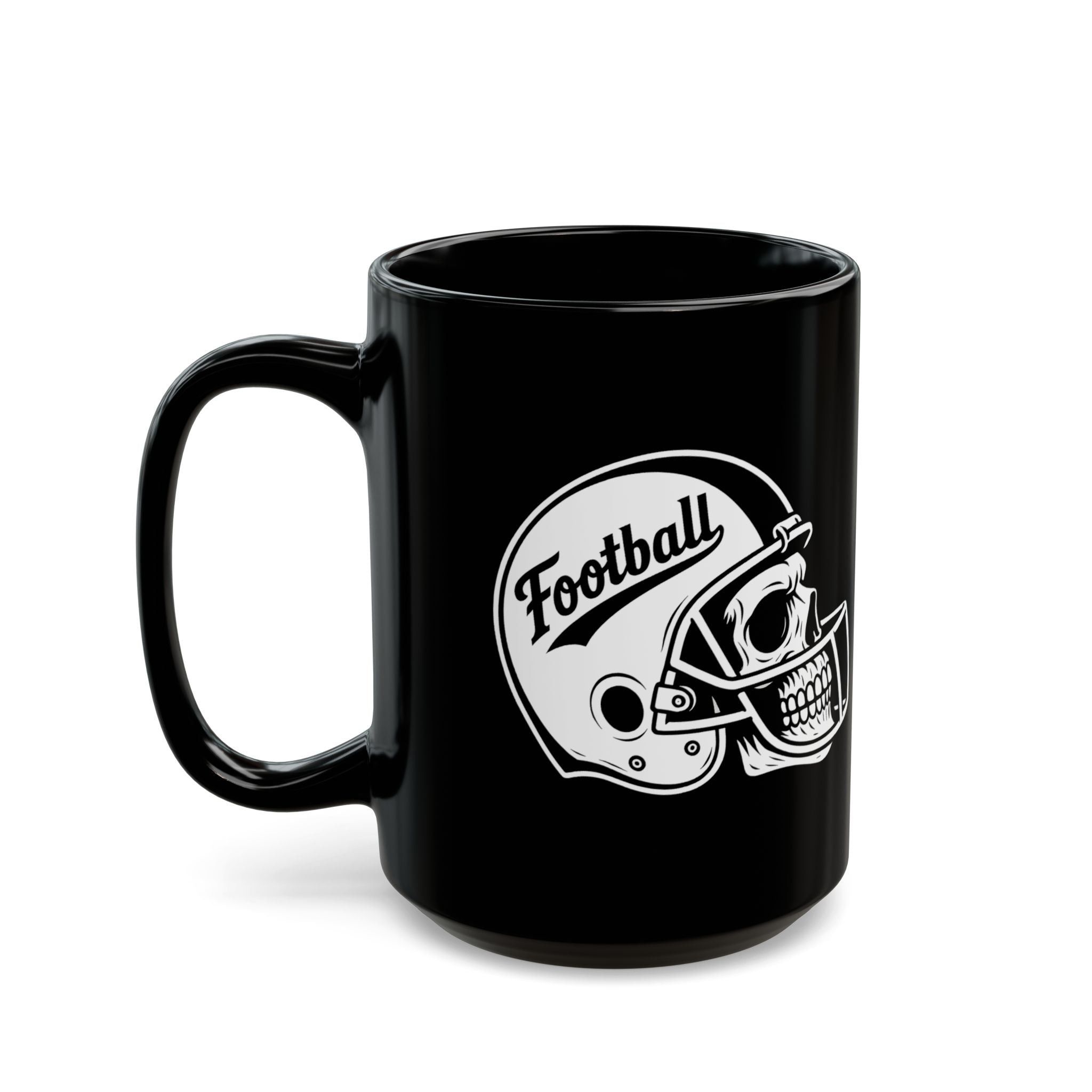Football Skull Mug - Perfect for Sports Fans, Halloween, Gifting, Home Decor, Coffee Lover's Black Mug