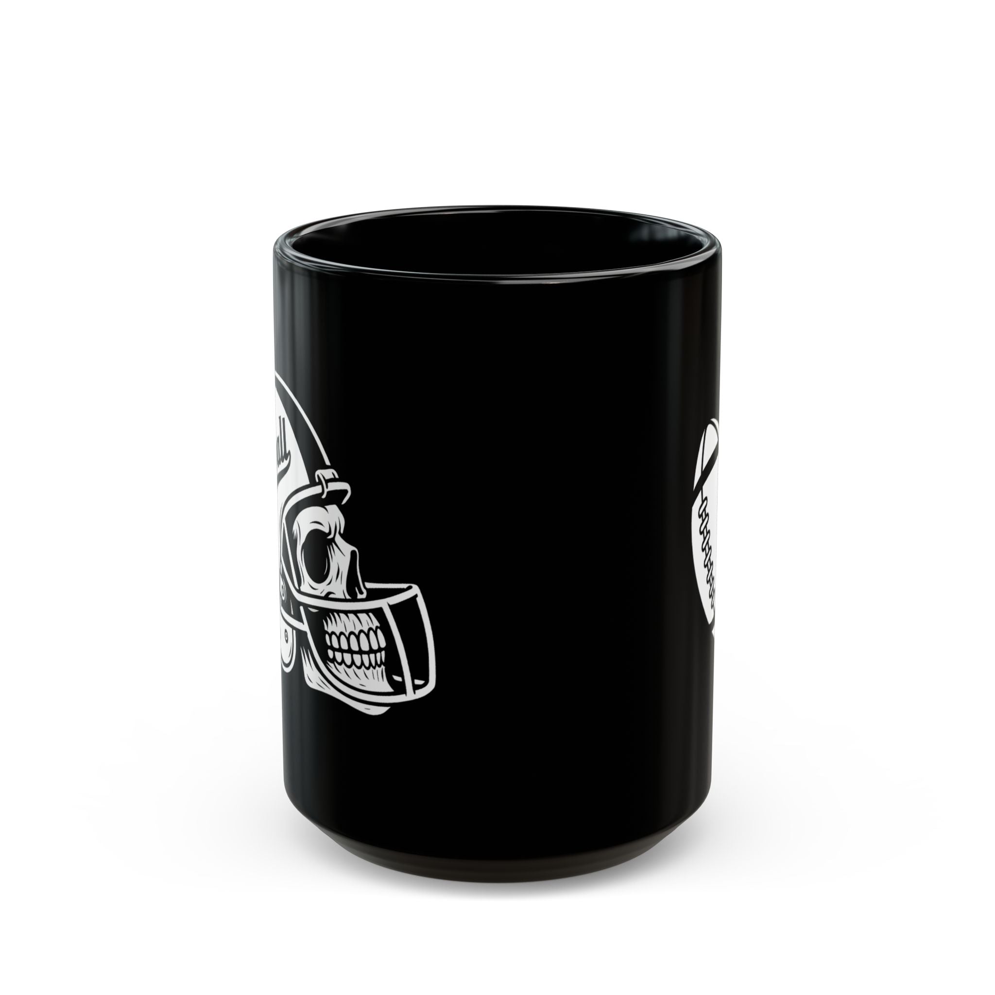 Football Skull Mug - Perfect for Sports Fans, Halloween, Gifting, Home Decor, Coffee Lover's Black Mug