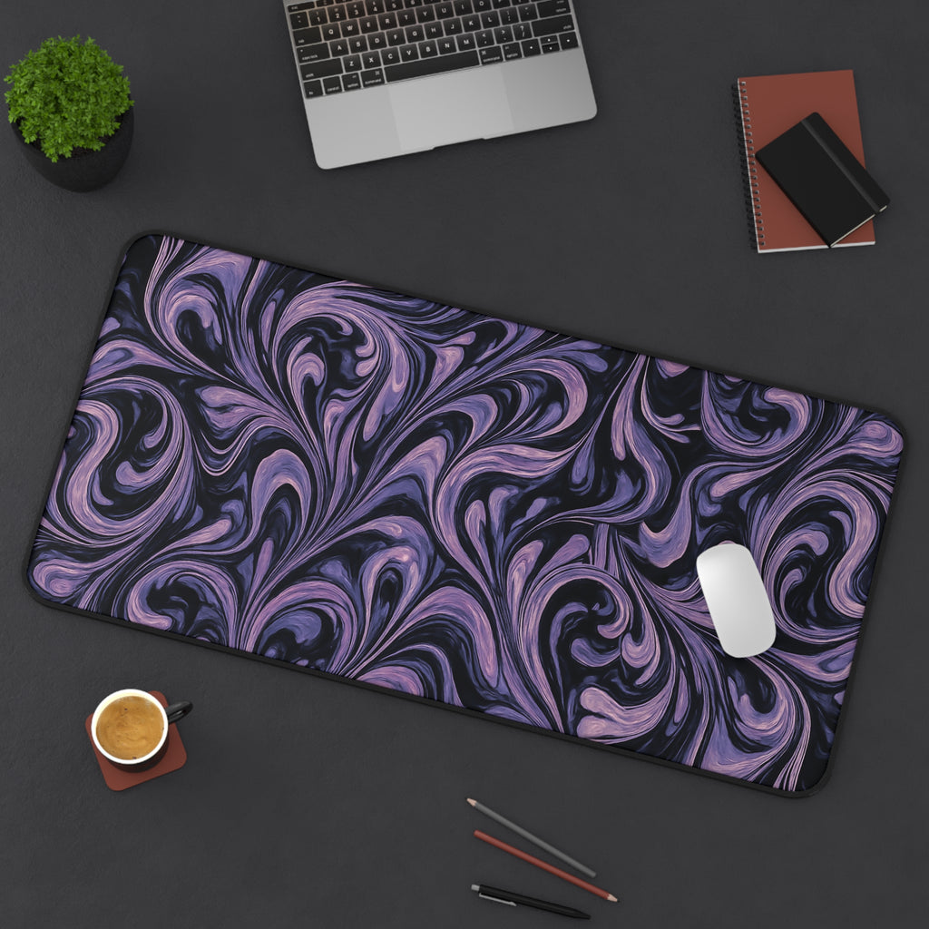 Stylish Desk Mat with Elegant Swirl Design, Office Decor, Home Workspace Accessory, Gift for Remote Workers, Desk Accessories