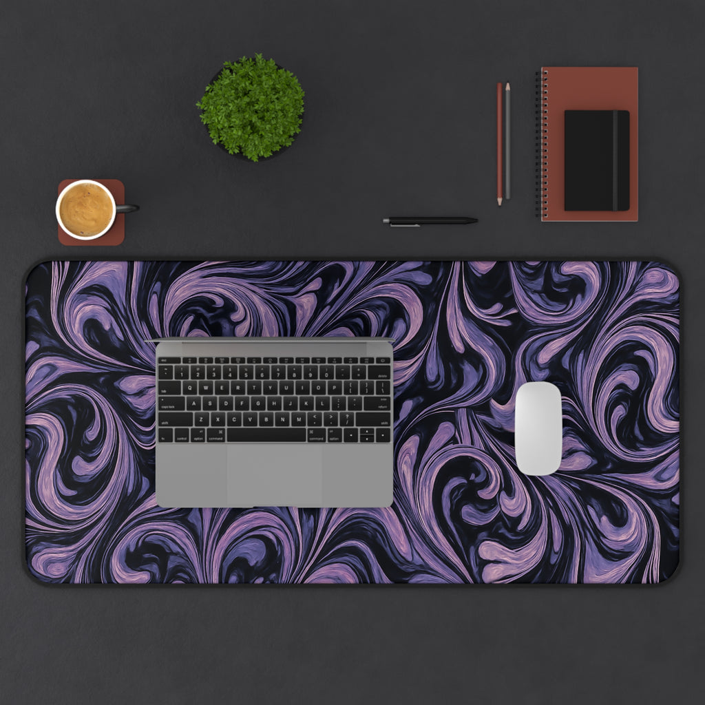 Stylish Desk Mat with Elegant Swirl Design, Office Decor, Home Workspace Accessory, Gift for Remote Workers, Desk Accessories