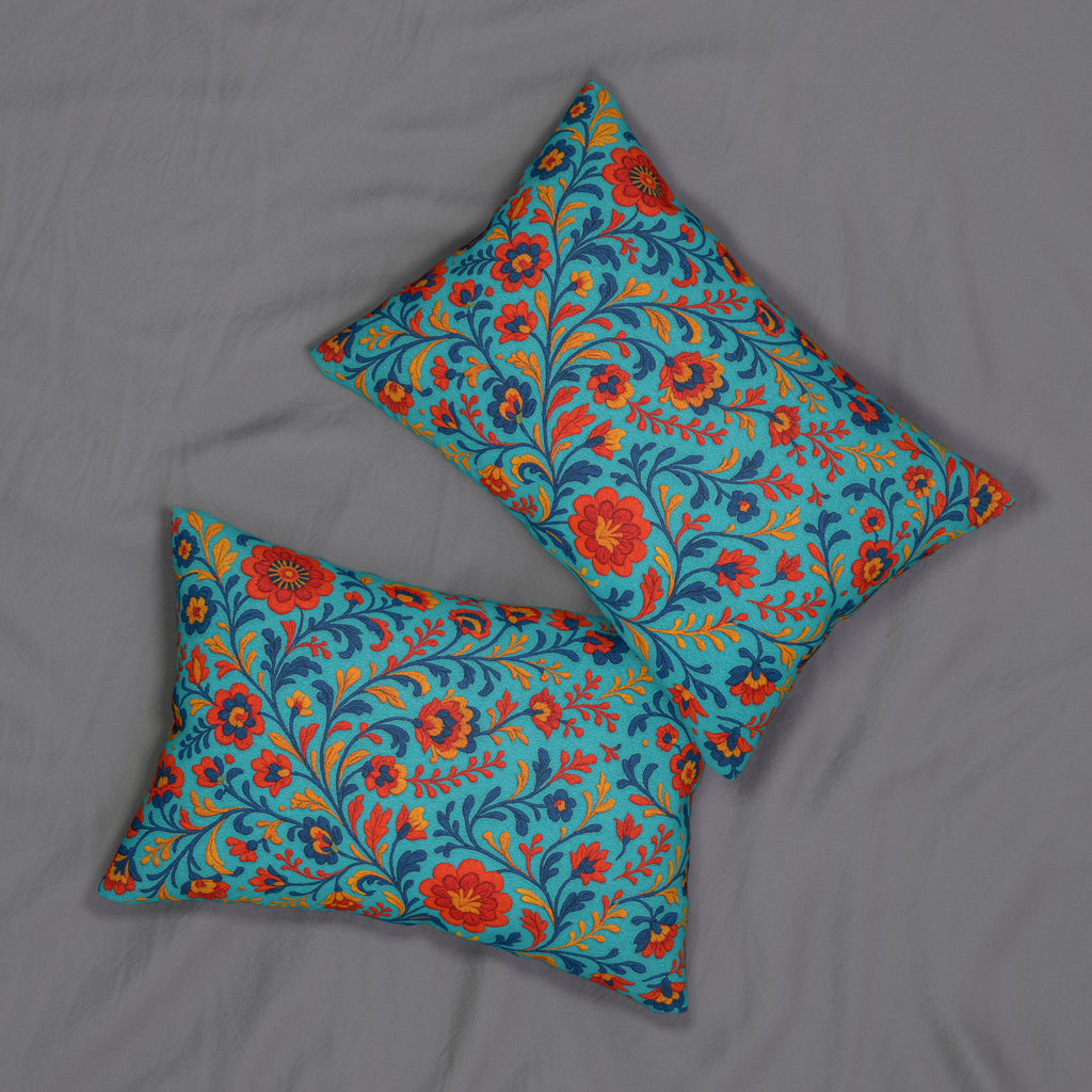 Lumbar Pillow with Vivid Floral Pattern, Decorative Accent Pillow, Home Decor, Sofa Throw Pillow