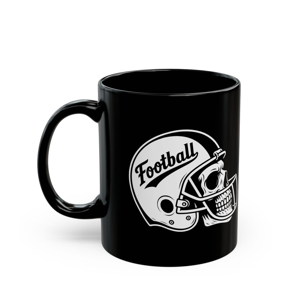 Football Skull Mug - Perfect for Sports Fans, Halloween, Gifting, Home Decor, Coffee Lover's Black Mug
