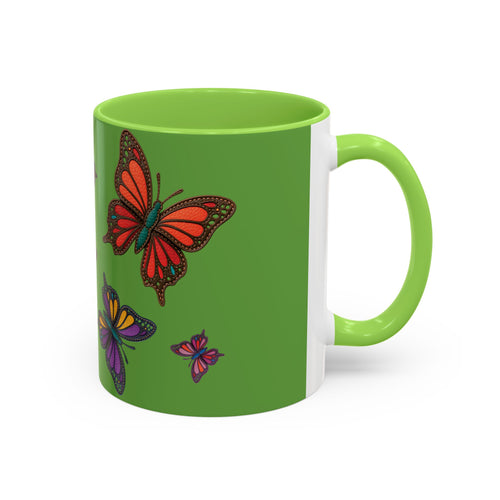Colorful Butterfly Mug - Vibrant Coffee Cup, Gift for Nature Lovers, Eco-Friendly Drinkware, Spring Decor, 11oz & 15oz Options