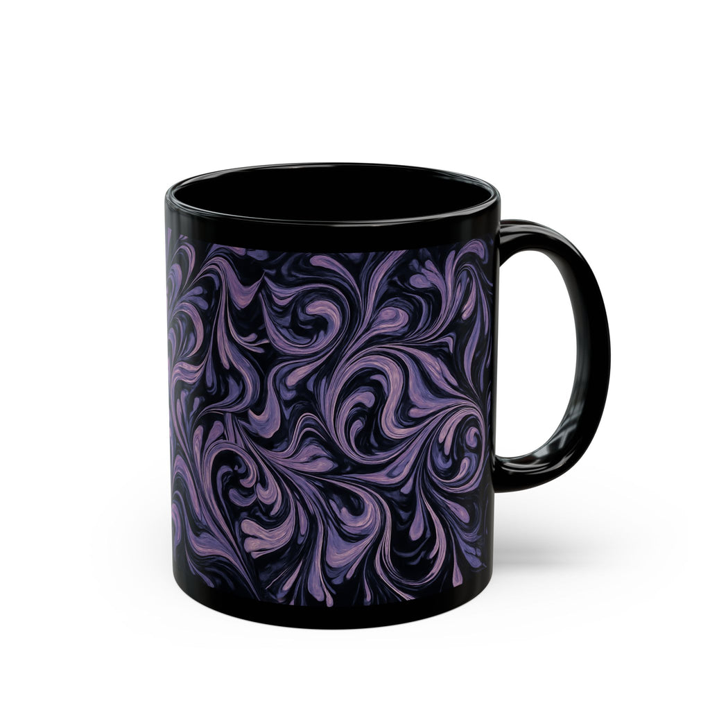 Elegant Swirl Mug - Coffee Lover Gift, Home Decor, Marbled Drinkware, Unique Kitchenware, Tea Mug, Dark Aesthetic