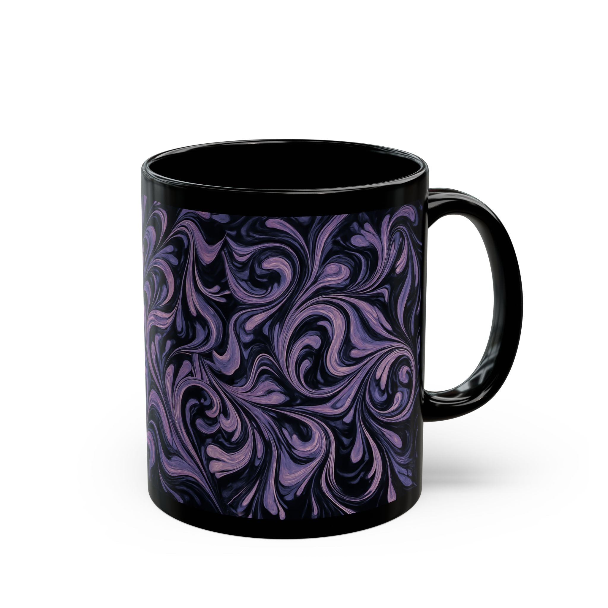 Elegant Swirl Mug - Coffee Lover Gift, Home Decor, Marbled Drinkware, Unique Kitchenware, Tea Mug, Dark Aesthetic