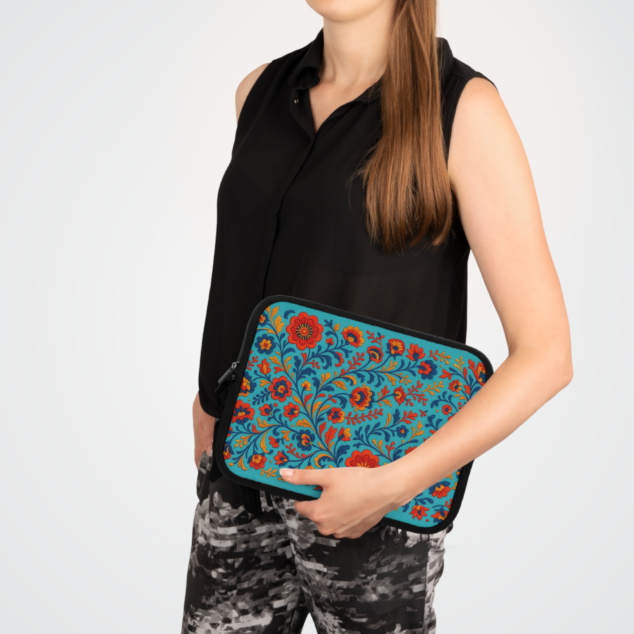 Bohemian Floral Laptop Sleeve - Colorful Tech Case, Laptop Bag, Artistic Sleeve for MacBook