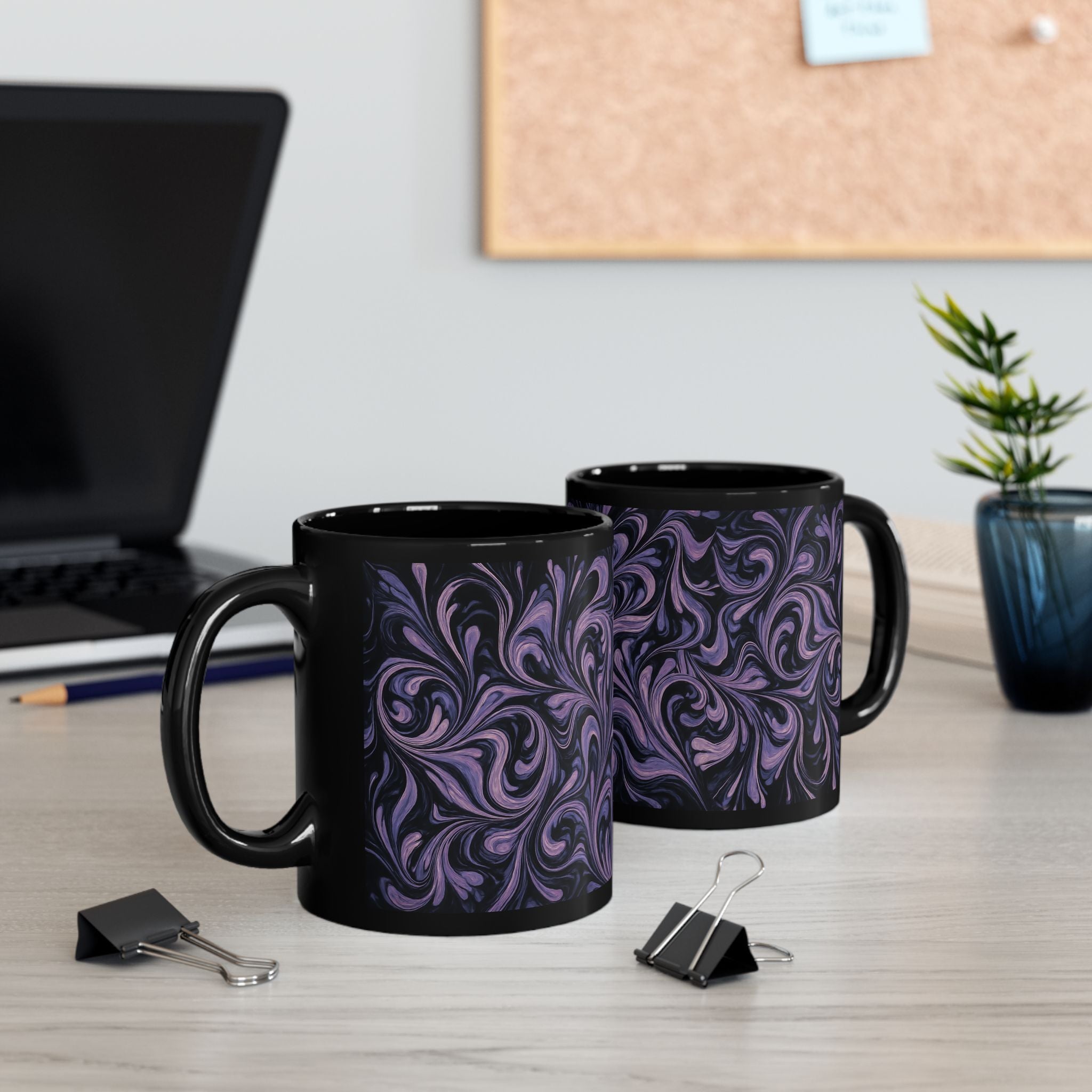 Elegant Swirl Mug - Coffee Lover Gift, Home Decor, Marbled Drinkware, Unique Kitchenware, Tea Mug, Dark Aesthetic