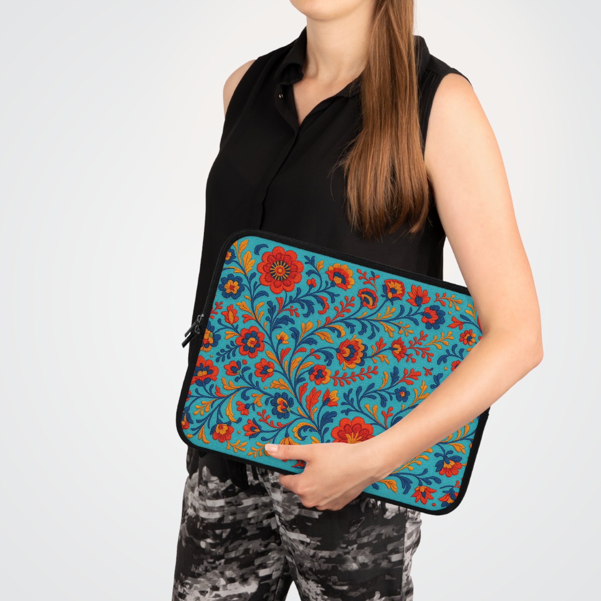 Bohemian Floral Laptop Sleeve - Colorful Tech Case, Laptop Bag, Artistic Sleeve for MacBook