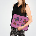 Colorful Butterfly Laptop Sleeve, Cute Purple Tech Case, Gift for Students, MacBook Bag, Unique Laptop Protector